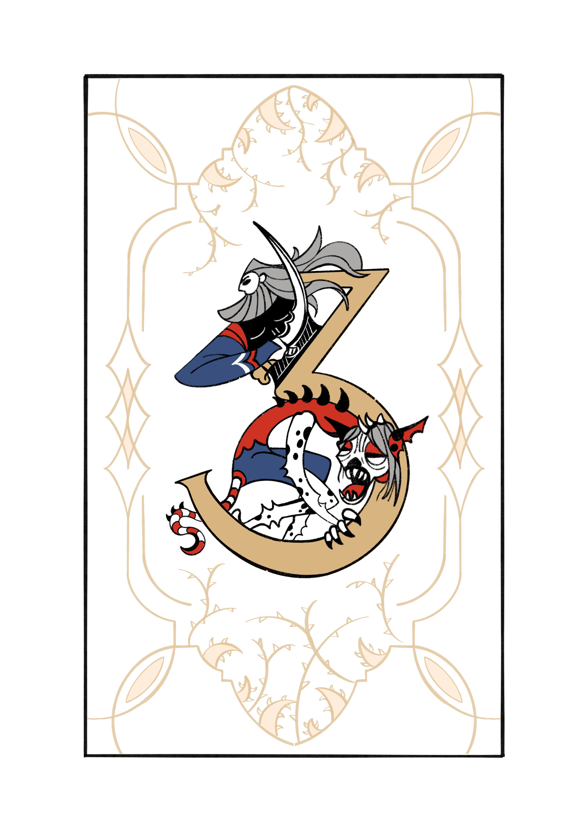 Persian Play Card Game Design, Procreate Illustration, 2.5×3.5 inch