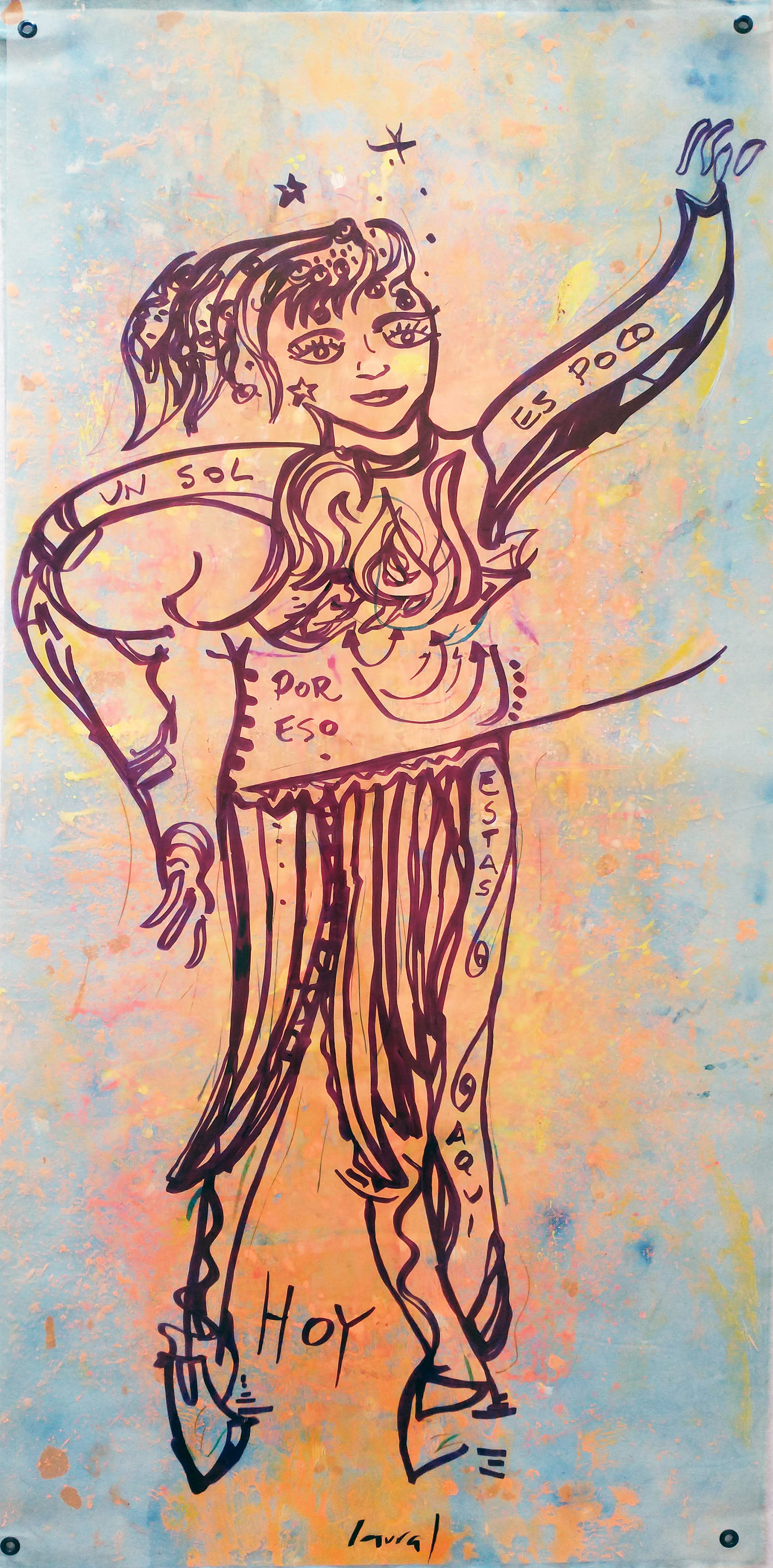 "Un sol es poco". Medidas: 61 cm x 1, 28 m.
