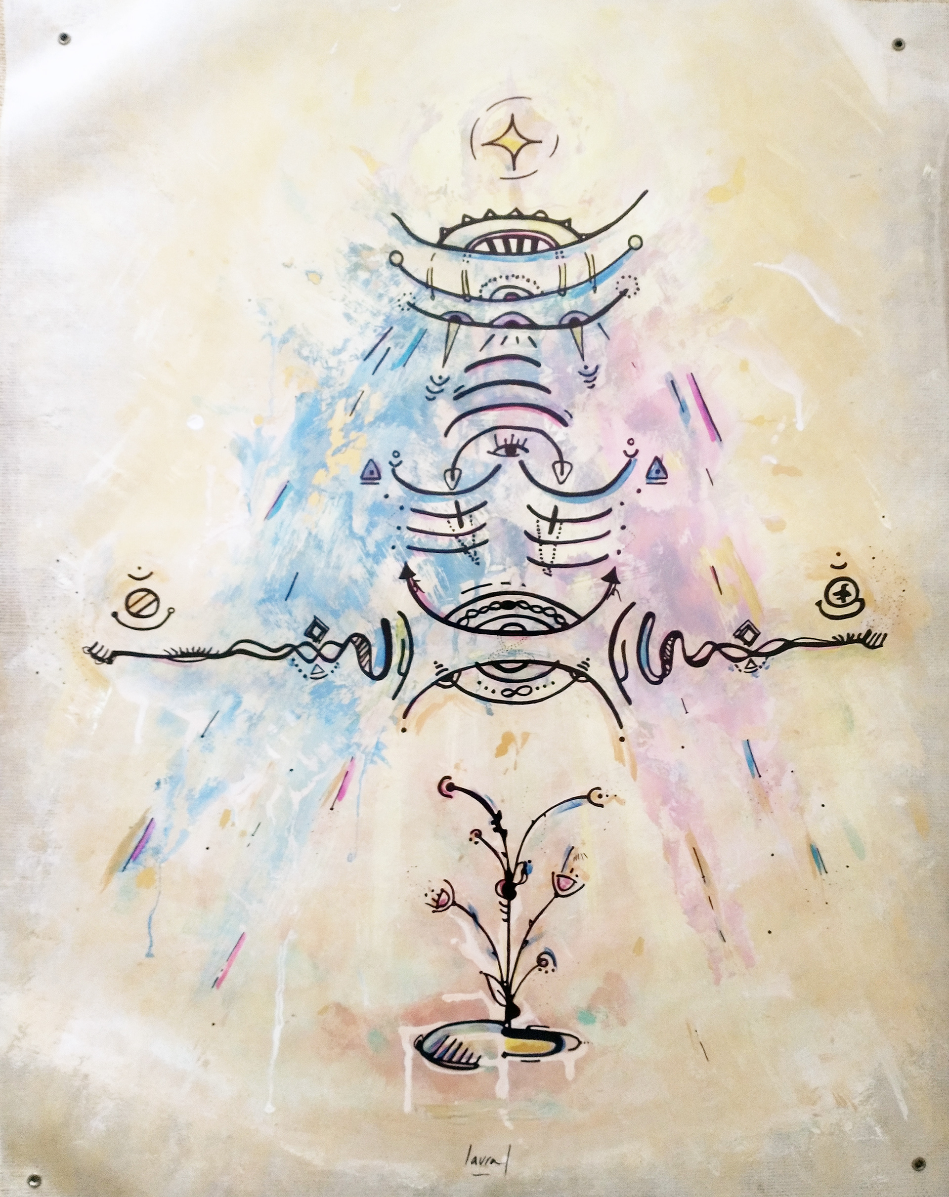 "El jardín metafísico I". Medidas: 1, 05 m x 83 cm.