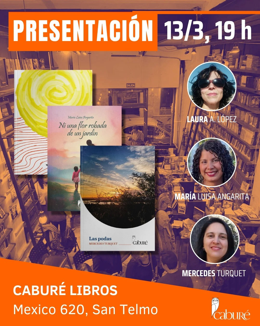 Primera lectura de poemas de CESDF junto a Las Podas y Ni una flor robada de un jardín.