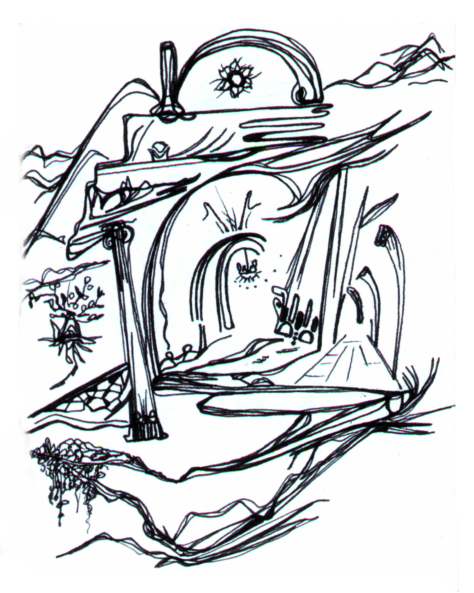 "Ruinas y renacer". Medida 9 x 13 cm.