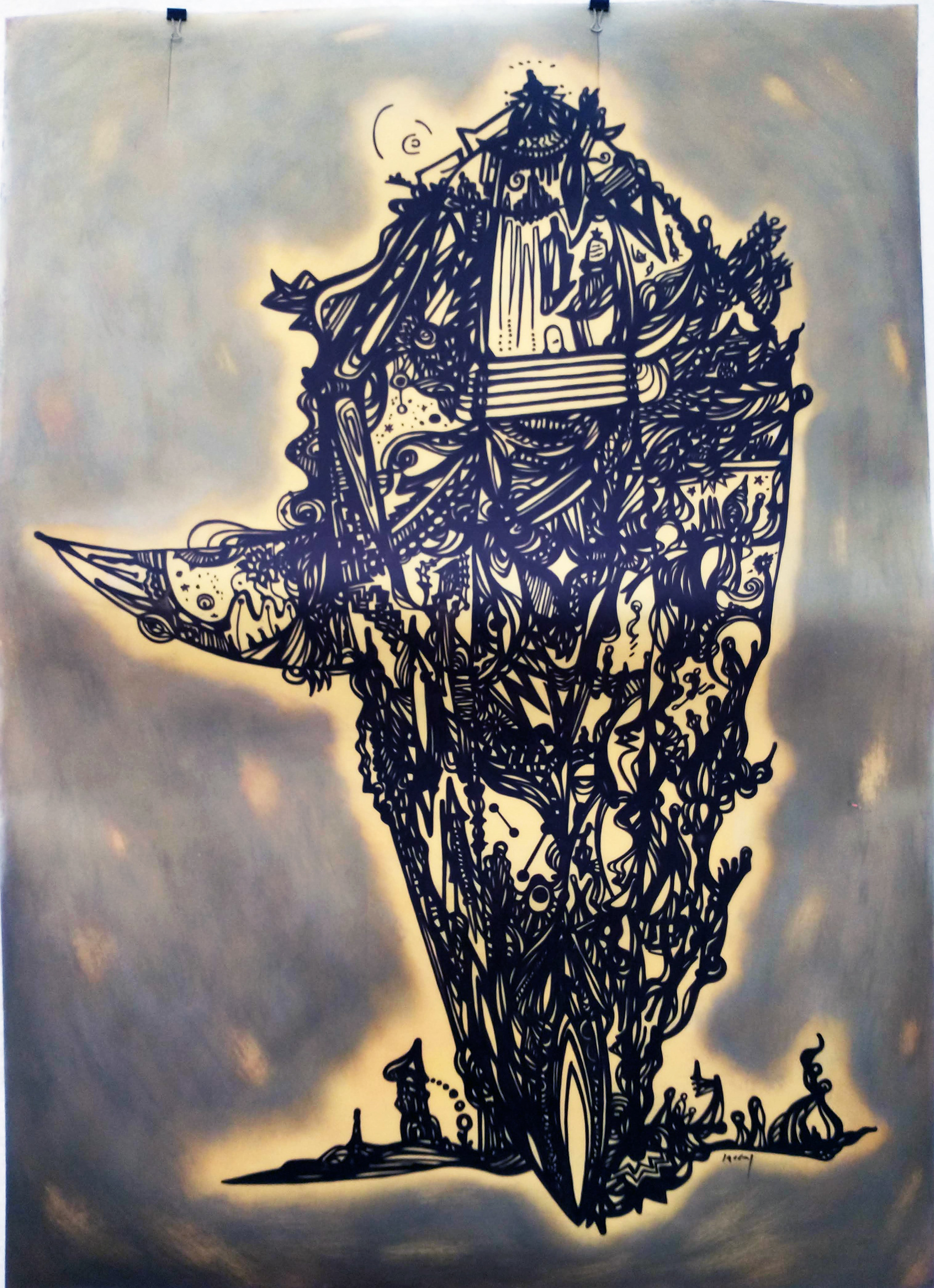 "El pez". Medidas: 1,25 m x 90 cm.