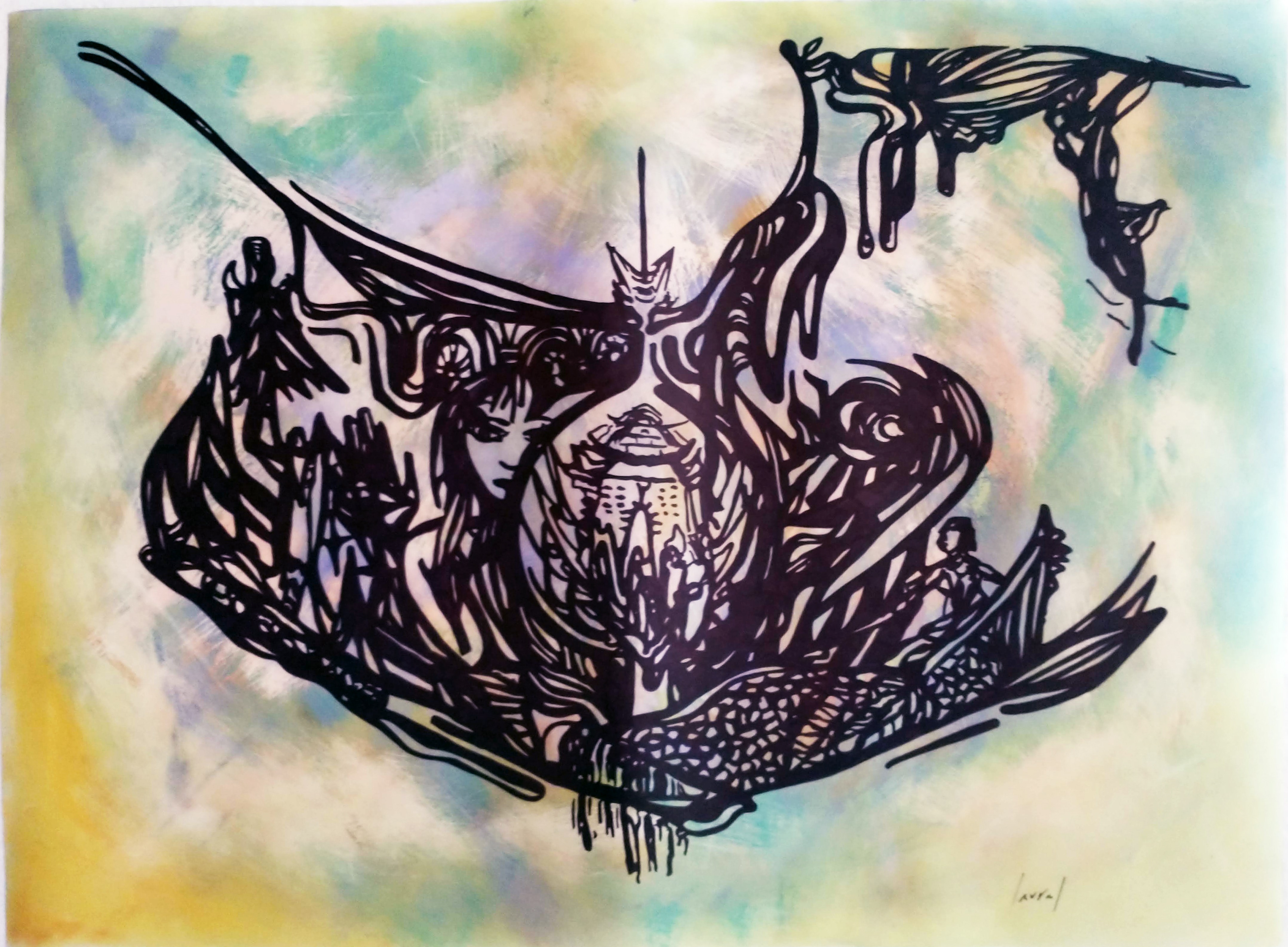 "Bagdad (la ciudad sagrada)". Medidas: 90 cm x 1,20 m.