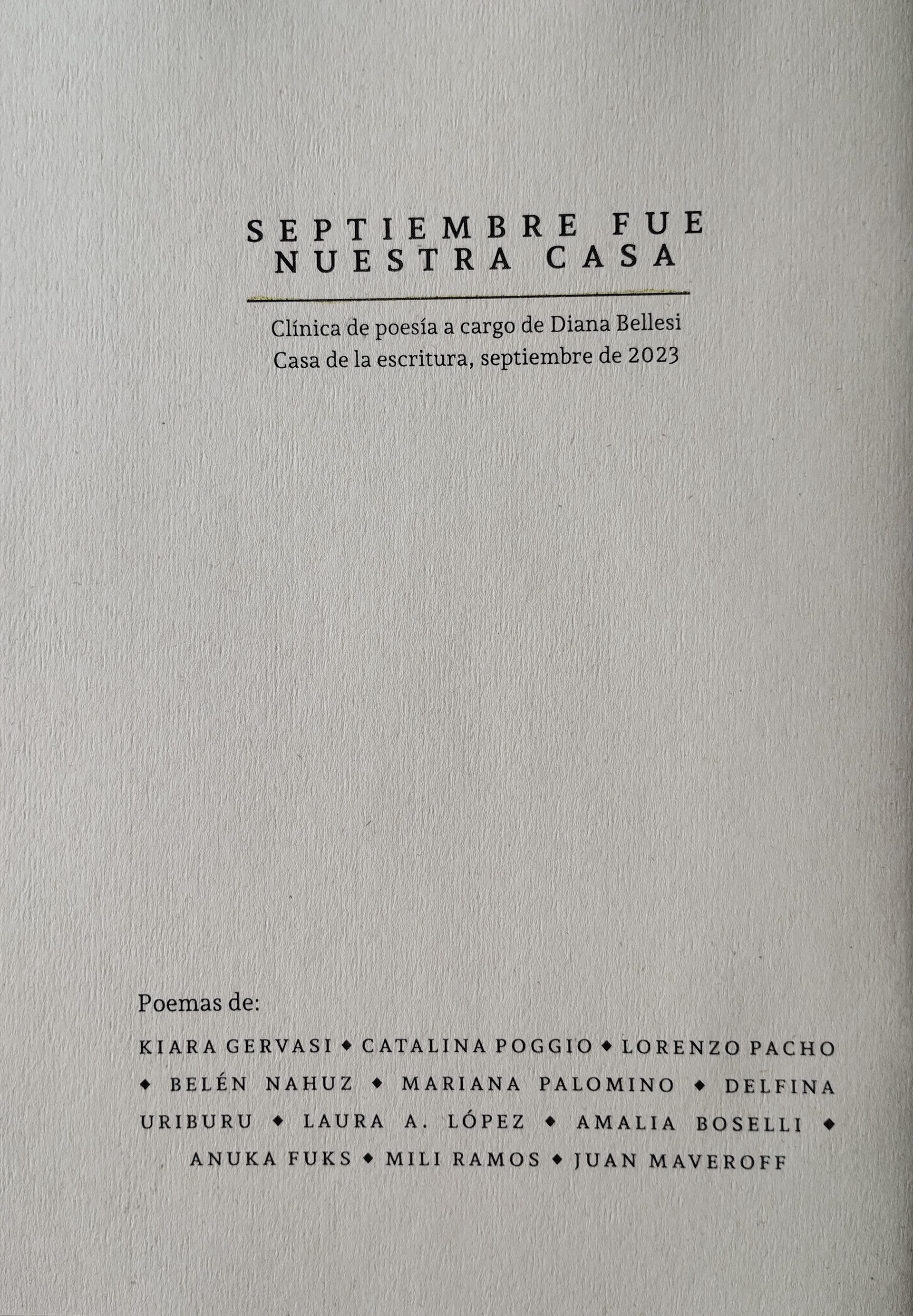 Contratapa del fanzine | Poetas