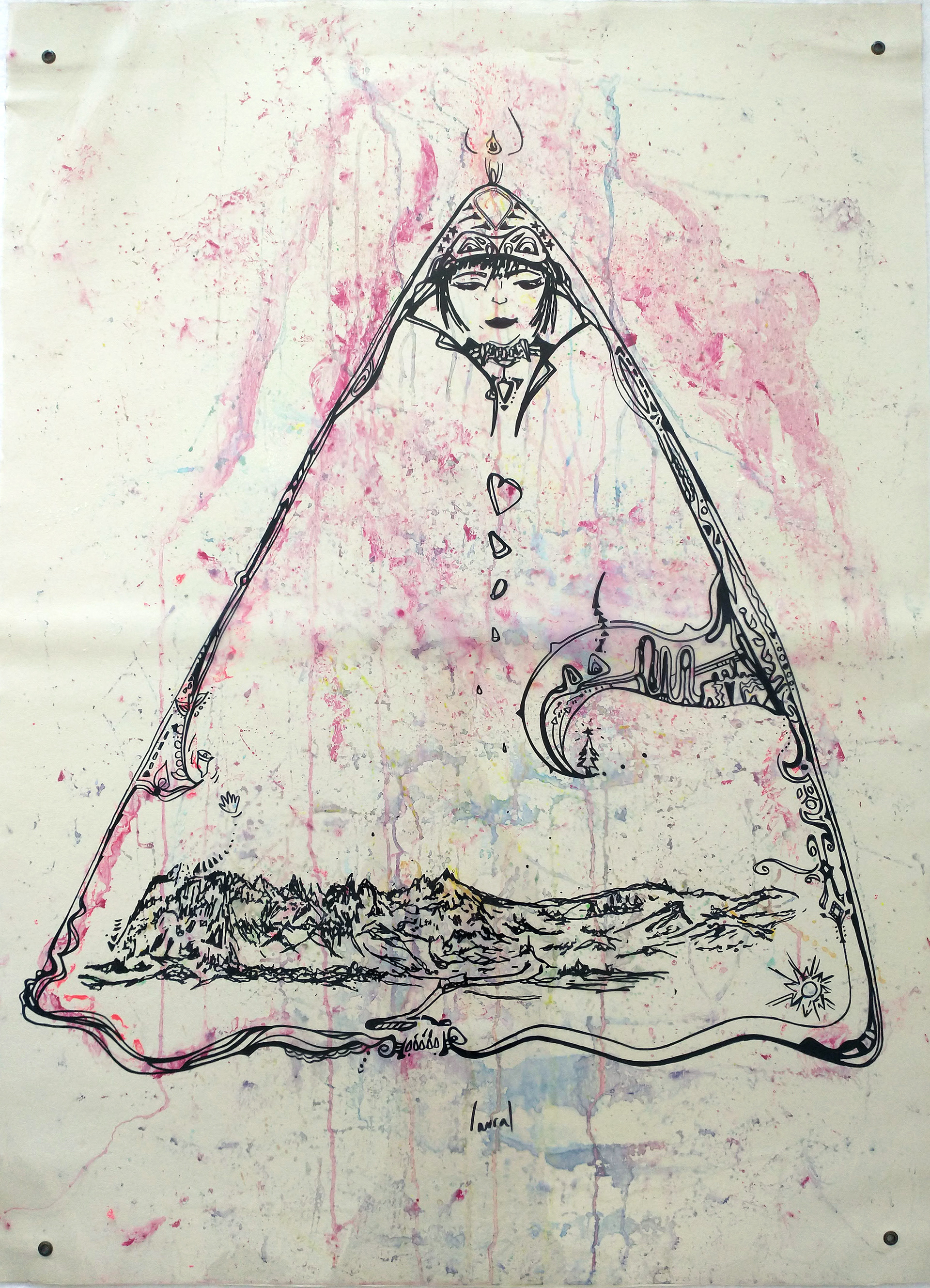 "Yo montaña". Medidas: 1.20 m x 90 cm.