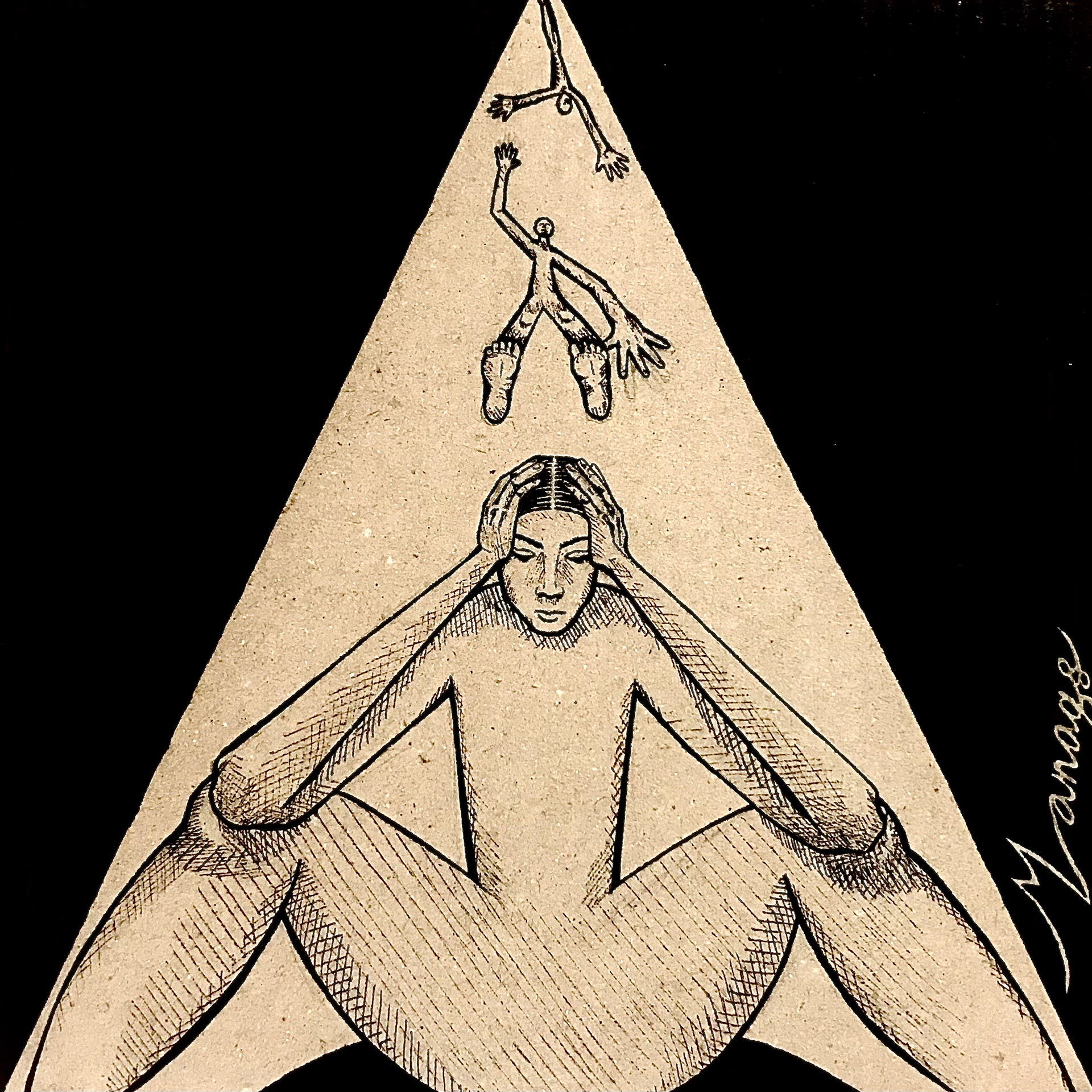 "Vīzijas" Sharpie on Cardboard