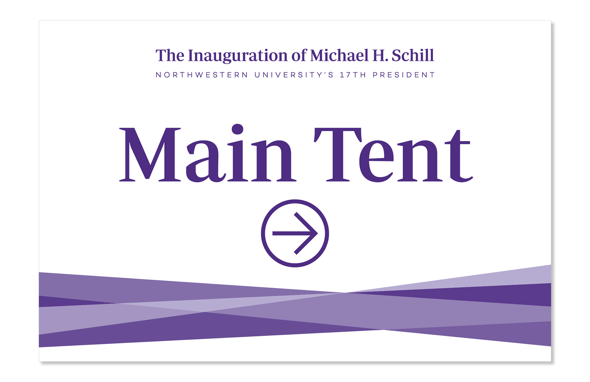 northwestern inauguration wayfinding signage