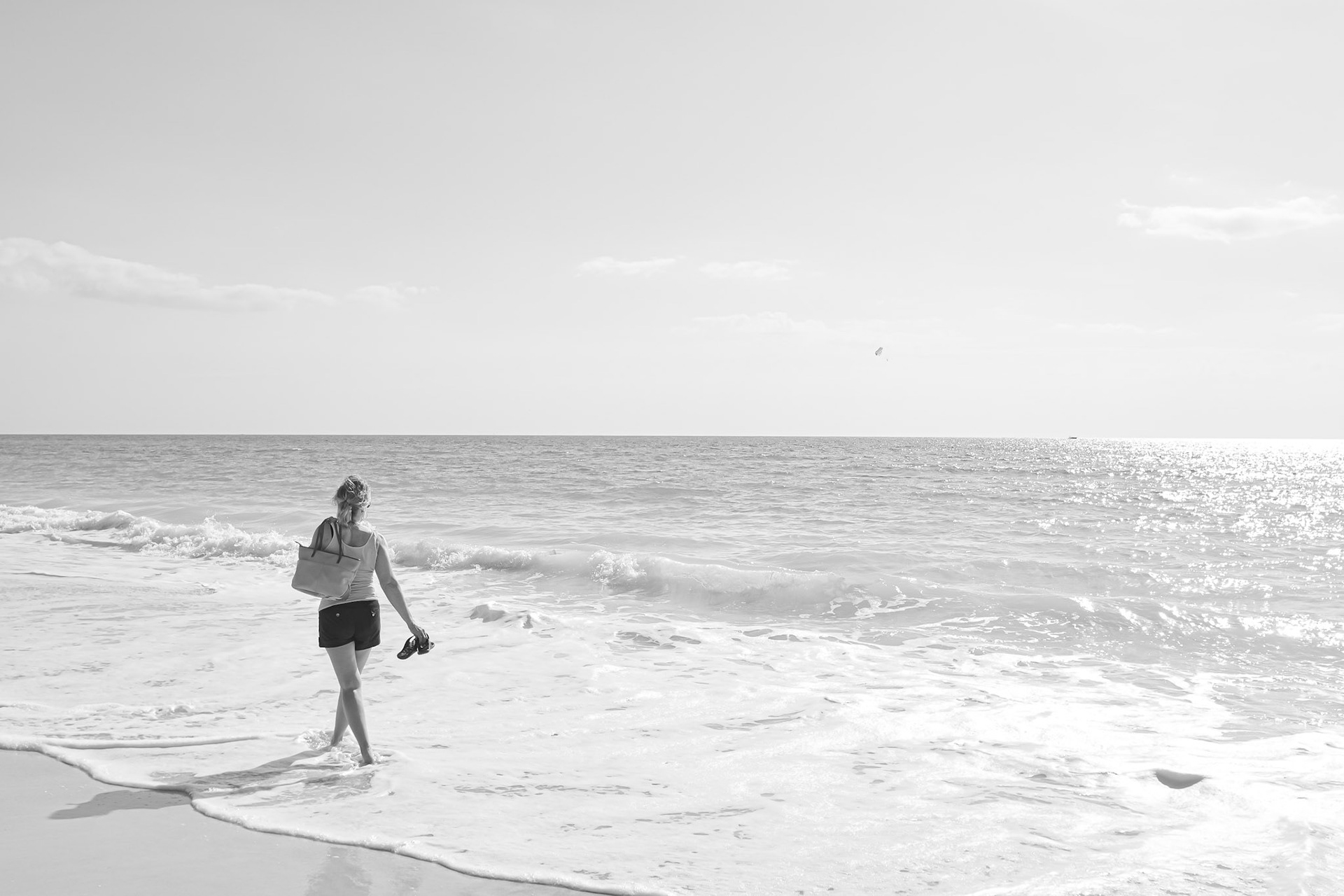 Sandy Strolls - Black and White; Shot with: Nikon D5200 + Tamron 10-24mm.