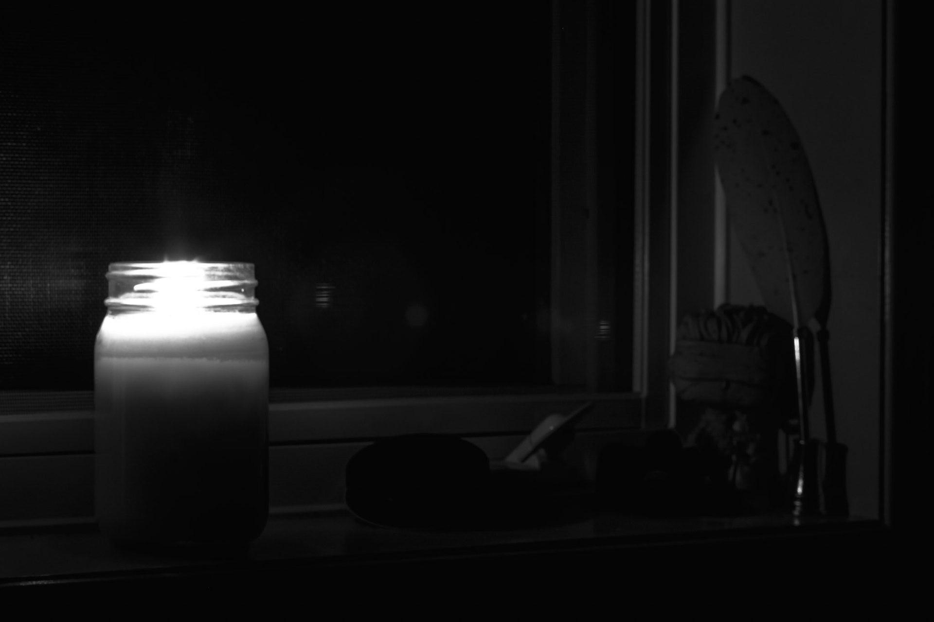 Candled Blaze - Black and White; Shot with: Nikon D5200 + Vivitar 85-205mm.