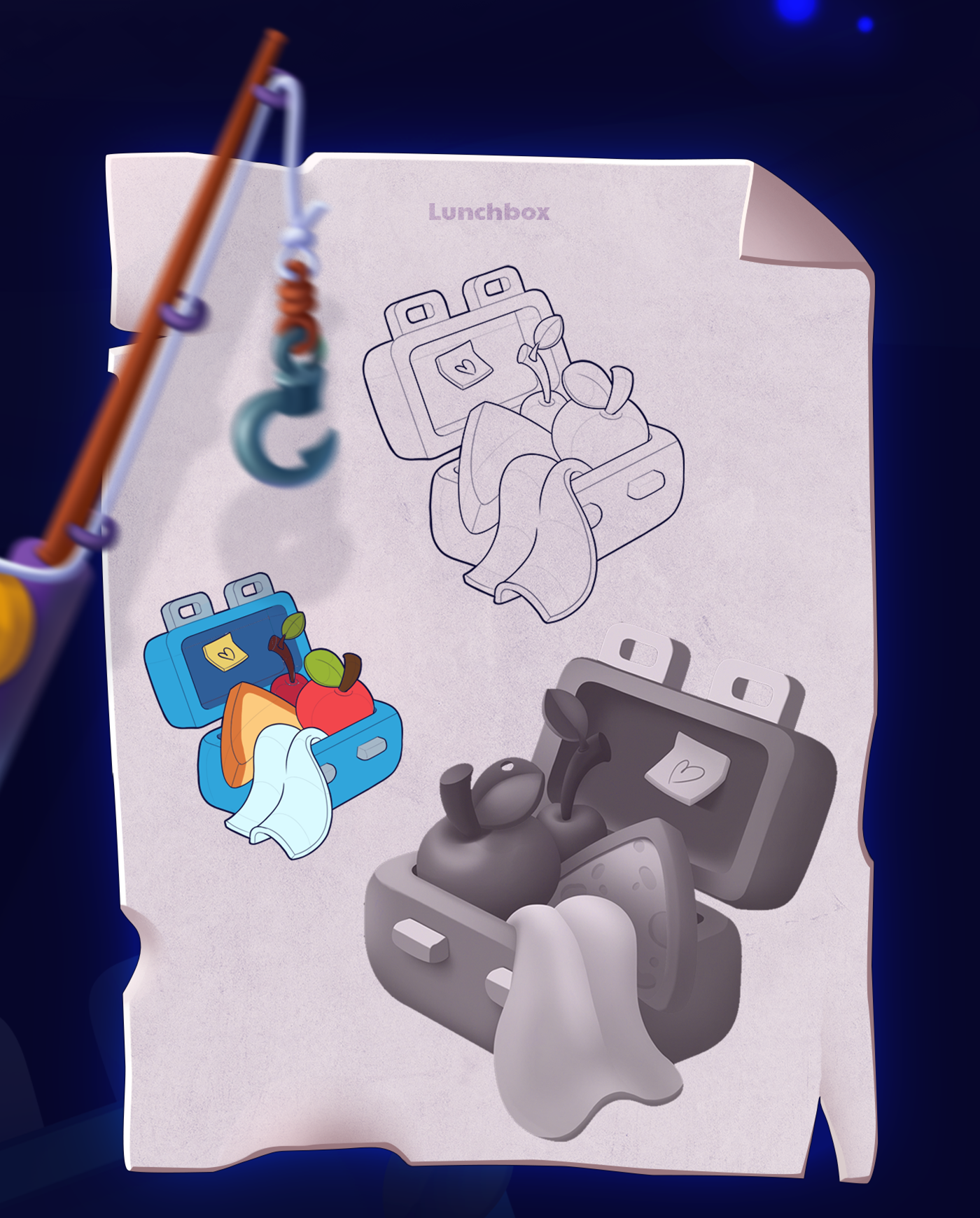 Sketch, color, bw render