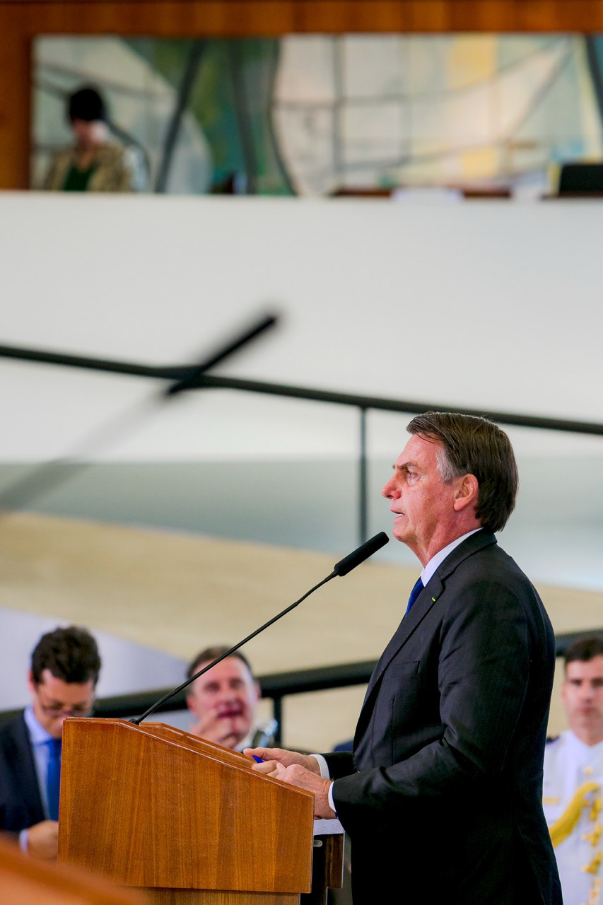 Presidente Jair Bolsonaro (PL) durante evento no Palácio do Planalto.