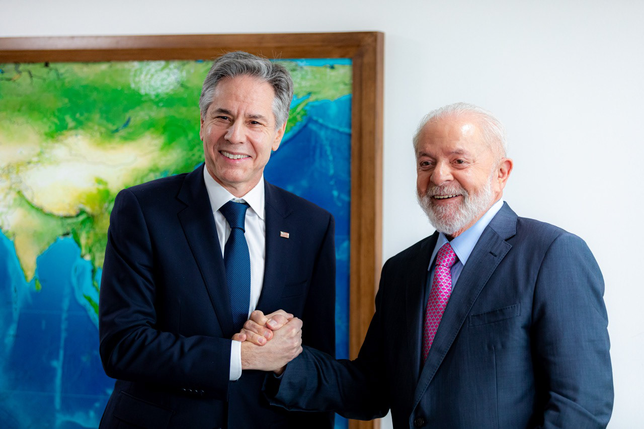 Encontro entre o secretário de Estado dos Estados Unidos (2021–2025), Antony Blinken, e o presidente Luiz Inácio Lula da Silva (PT), em Brasília.