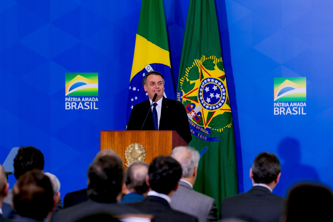 Presidente Jair Bolsonaro (PL) durante evento no Palácio do Planalto.