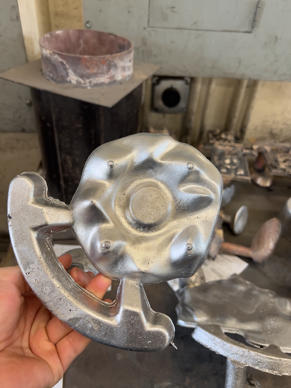 Resulting part after pouring aluminum 356A.