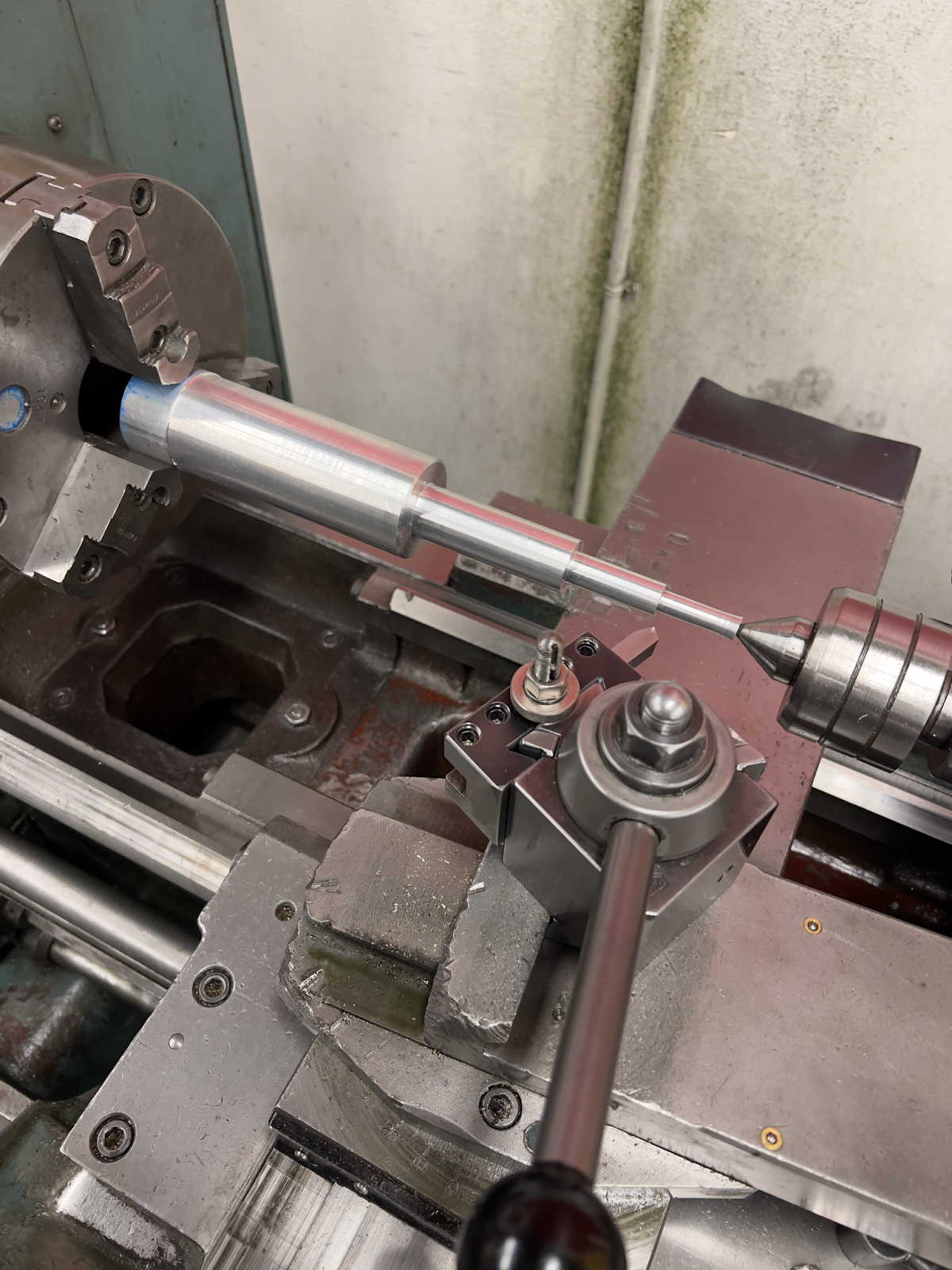 Turning down to diameter.