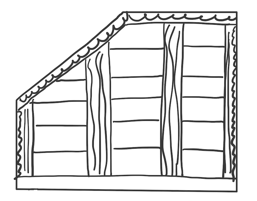 Door in the center without cabinets