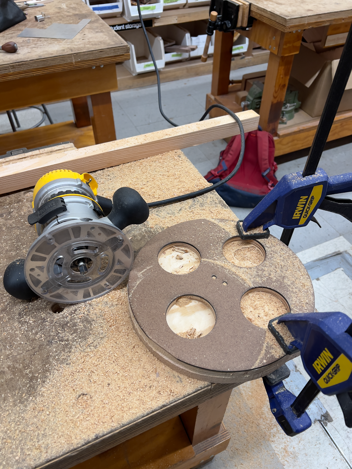 Using a laser cut template.