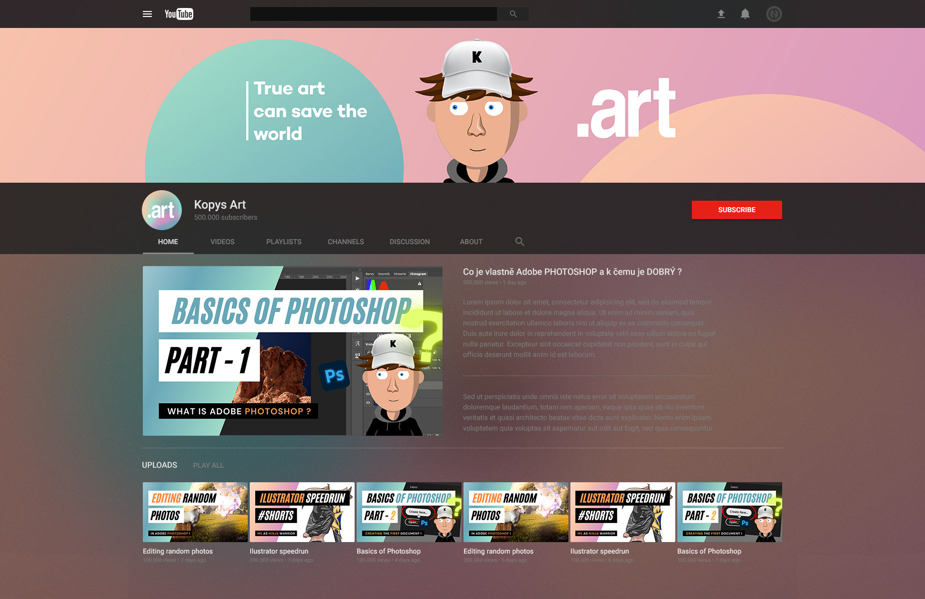 TVORBA VIZUÁLNÍ IDENTITY NA YOUTUBE - MARTIN KOPECKÝ (ČESKÁ REPUBLIKA)