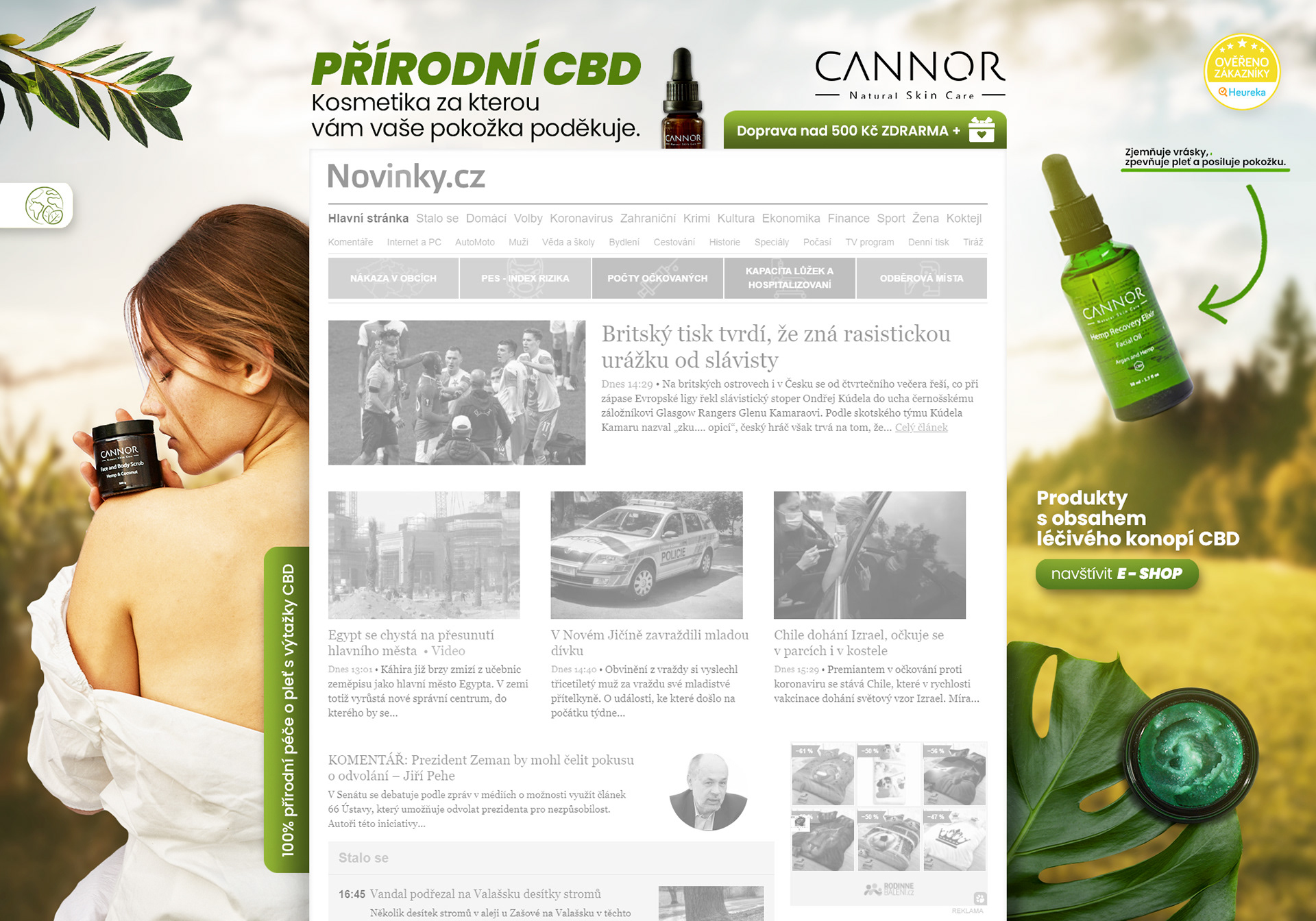 DESIGN REKLAMNÍ PLOCHY NOVINKY.CZ - CANNOR NATURAL HEALTH CARE s.r.o. (ČESKÁ REPUBLIKA)