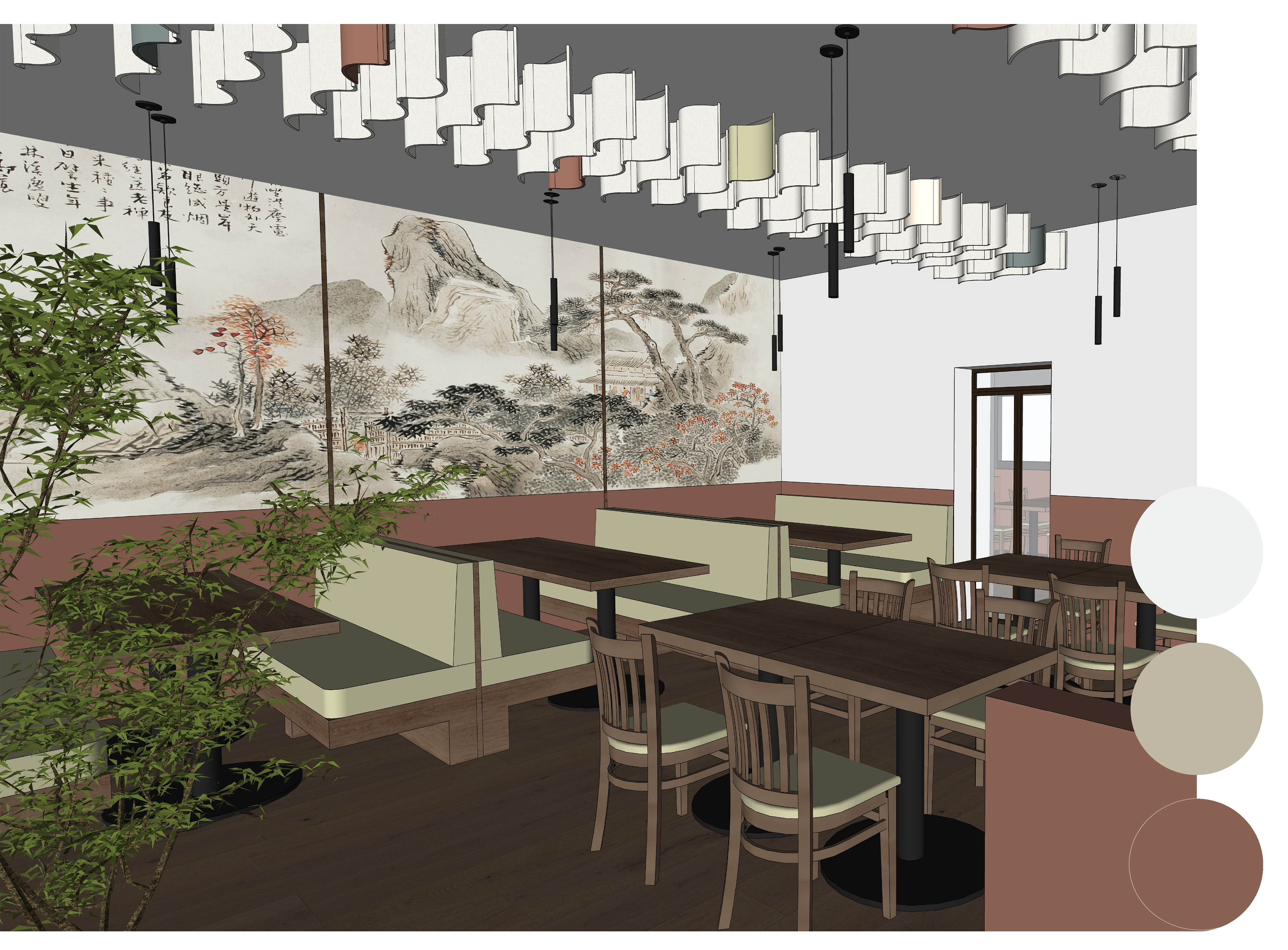 proposed design to the client on the meeting