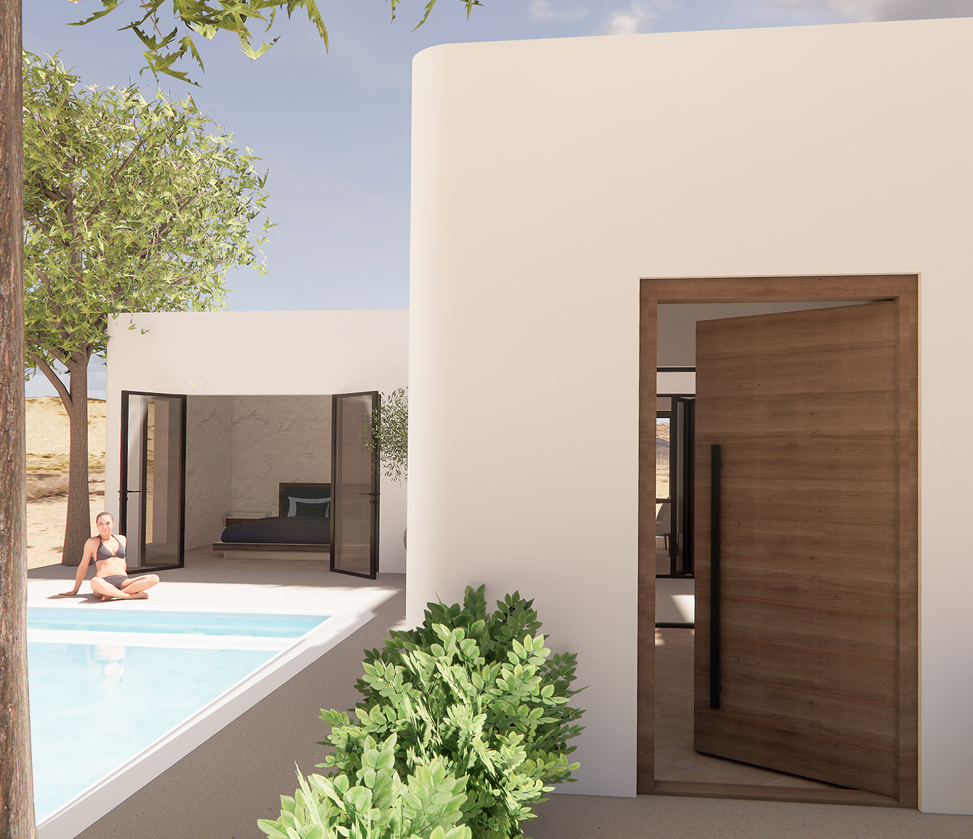 A botanical oasis surrounding the pool