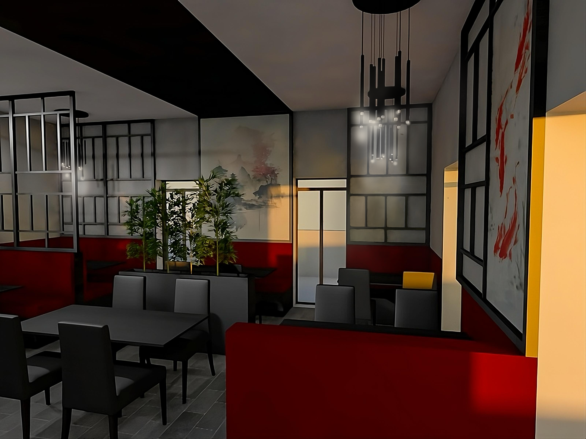 a different visual of the space, made by SketchUp and rendered in Archicad