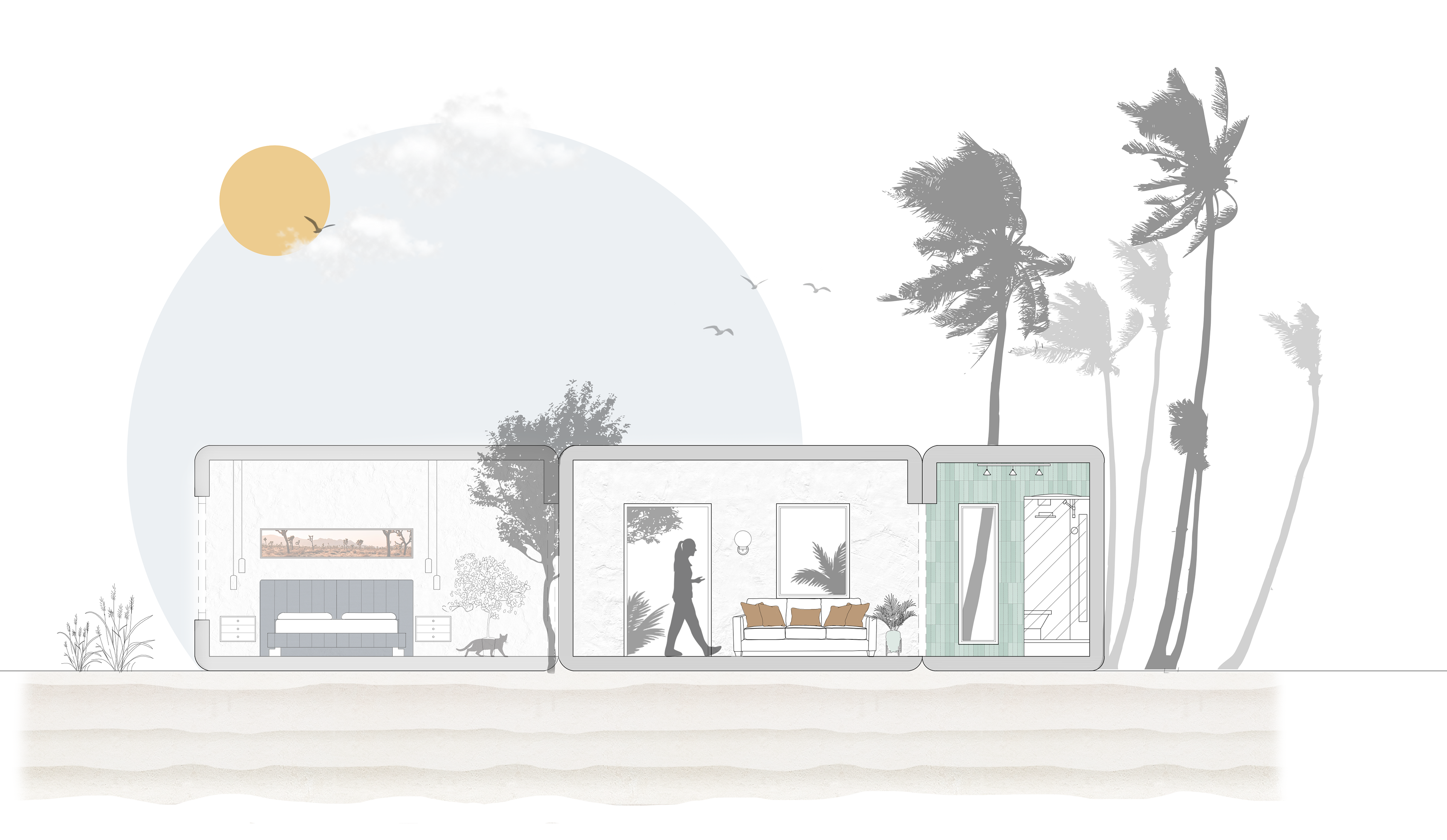 selected design section drawing with materials