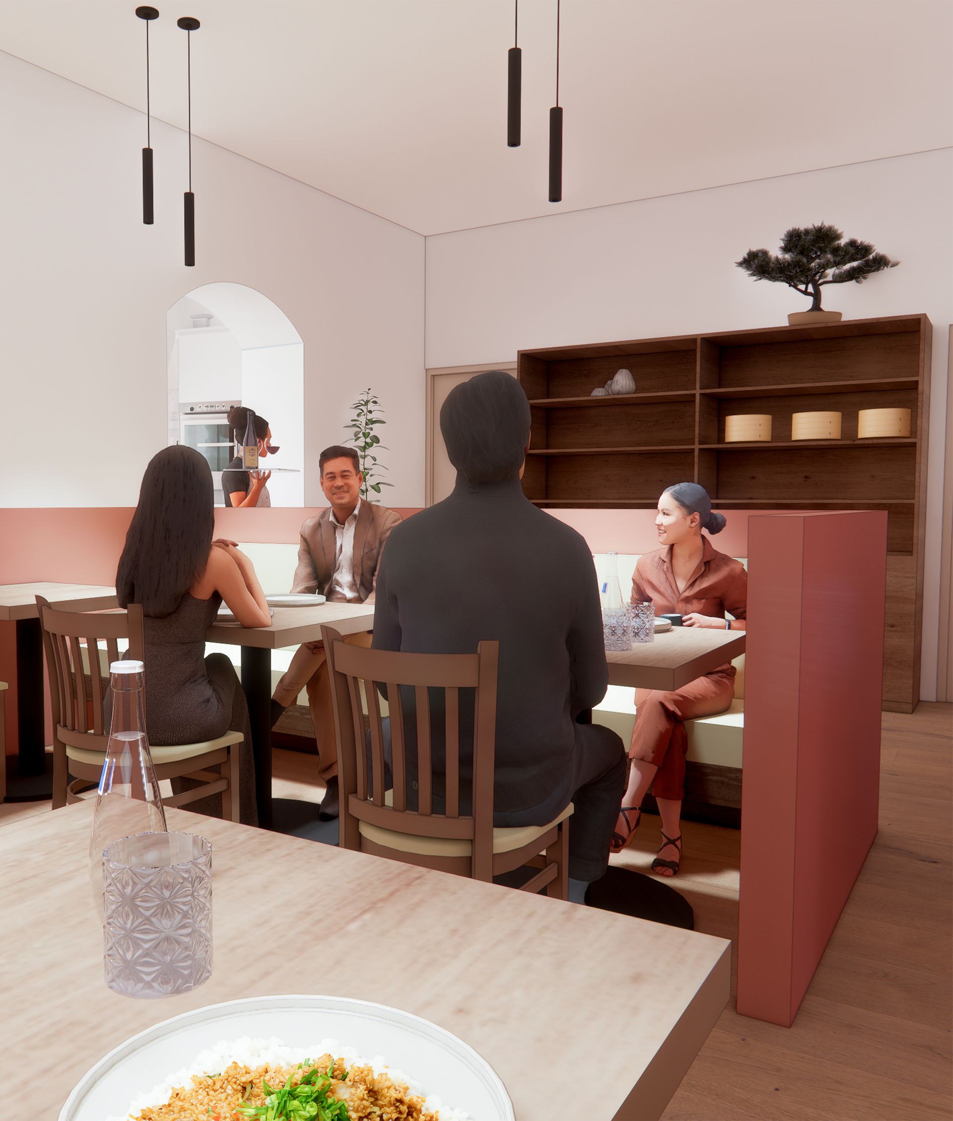 perspective of the small part of the restaurant