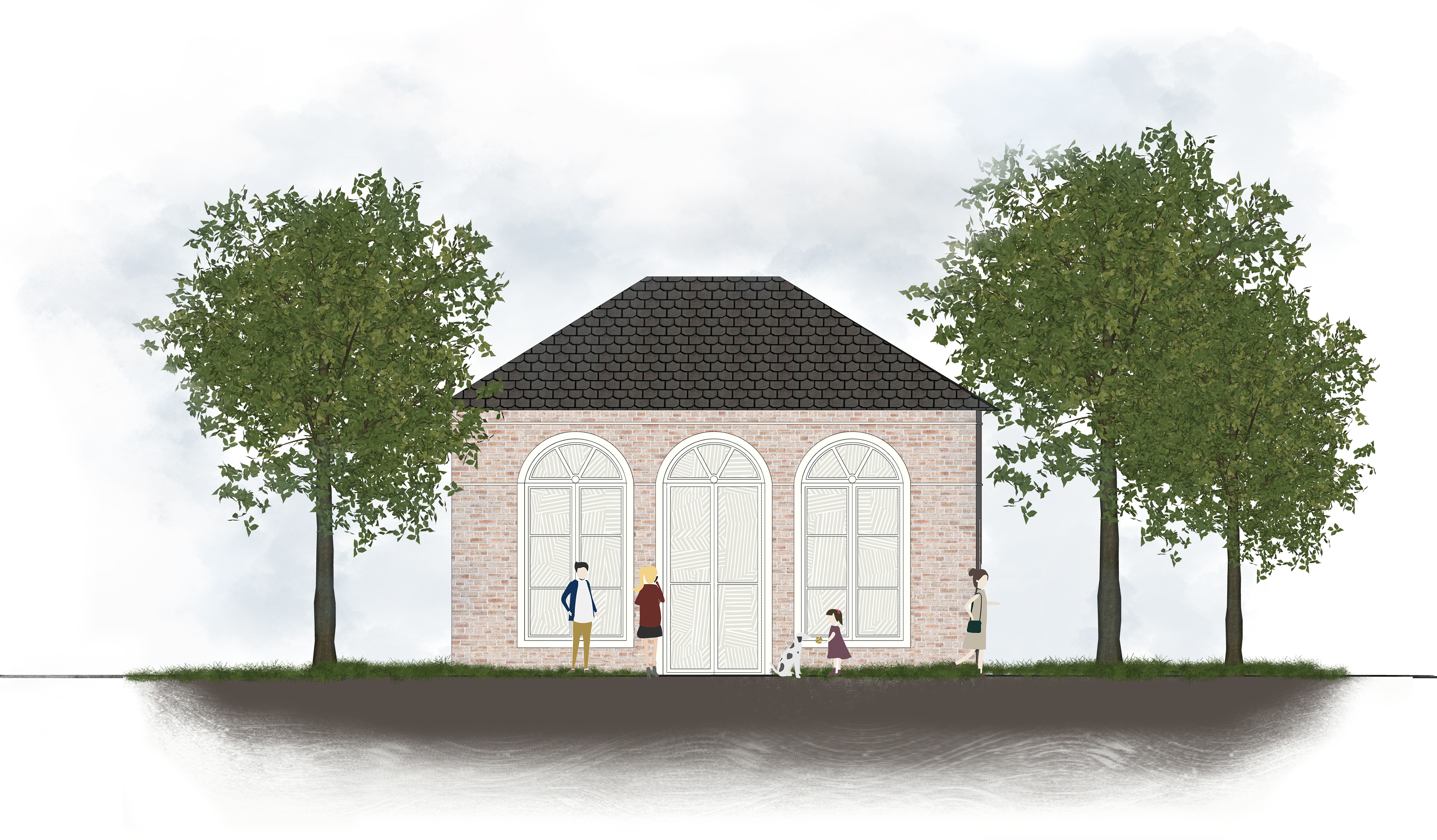 elevation of the house from the front