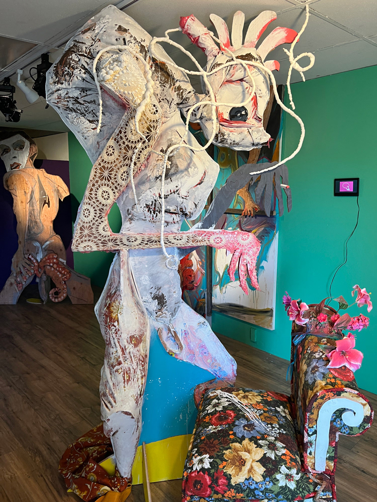 Plush Mugwamp-O-Lounger, 2022, Mixed-media, 88 x 44 x 38 inches