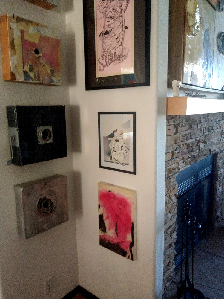 "Bleeding Propaganda" 2020 (fireplace install)