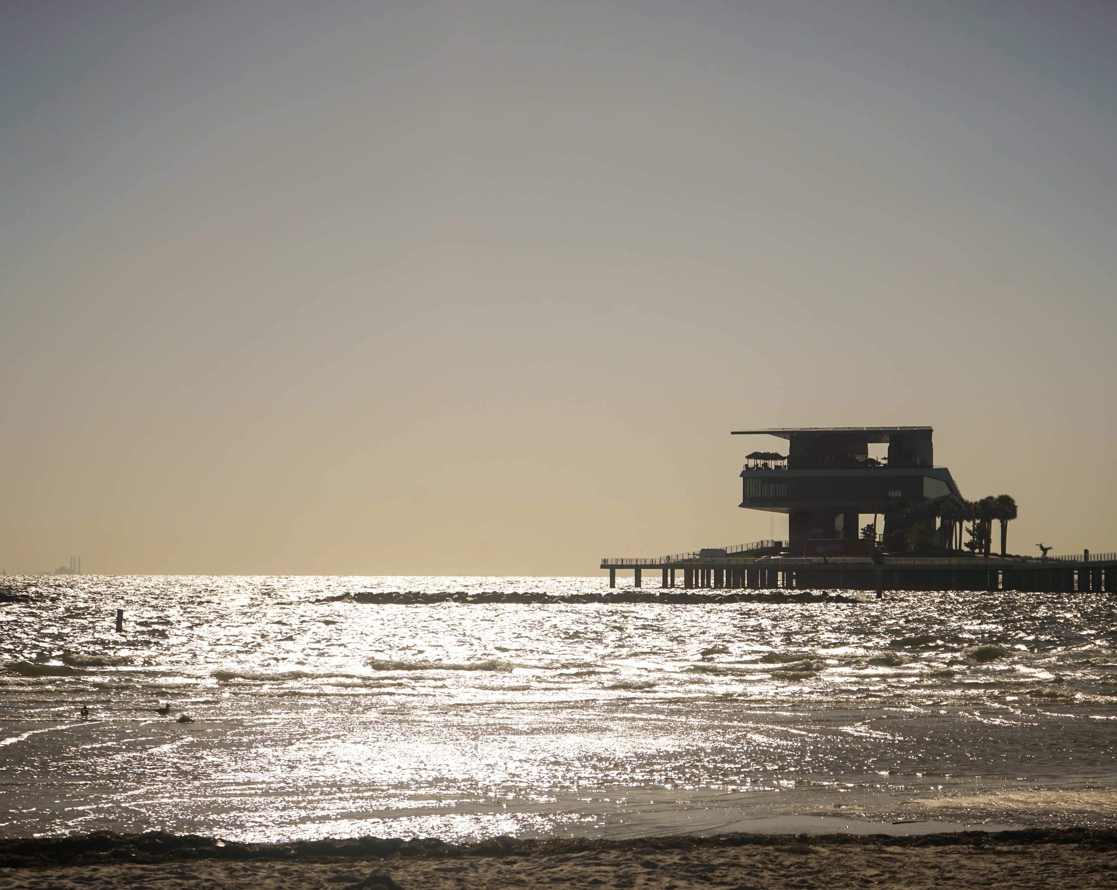 The sun reflects on Tampa Bay on Apr. 20, 2023, at Spa Beach in St. Petersburg, Fla.
