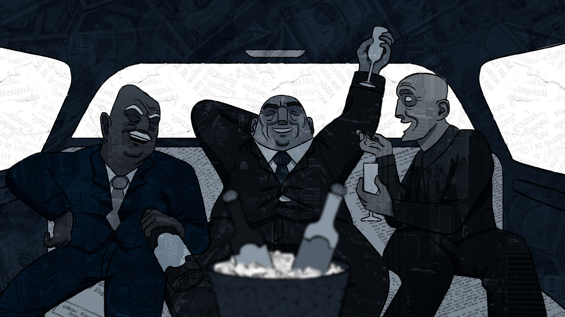 Scene of the politicians in the car