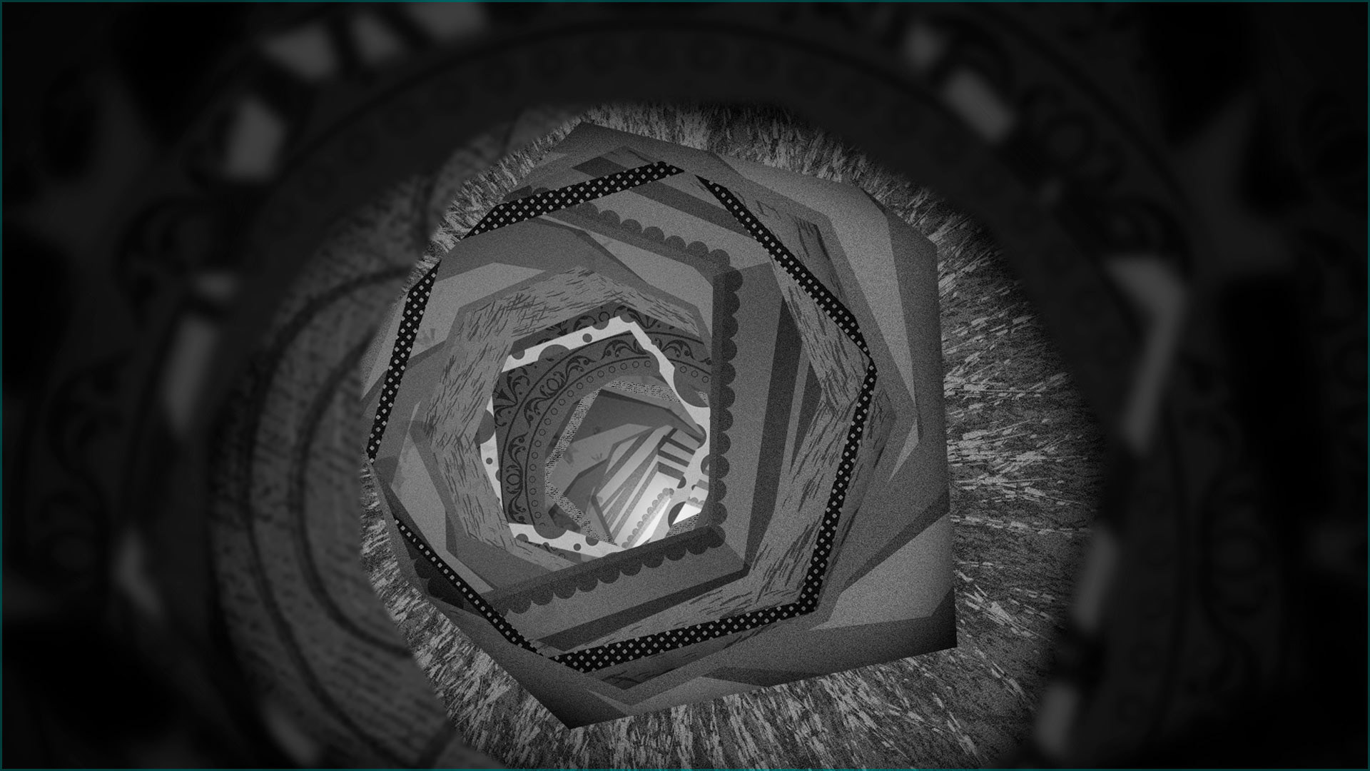 Transition scene made of spirals