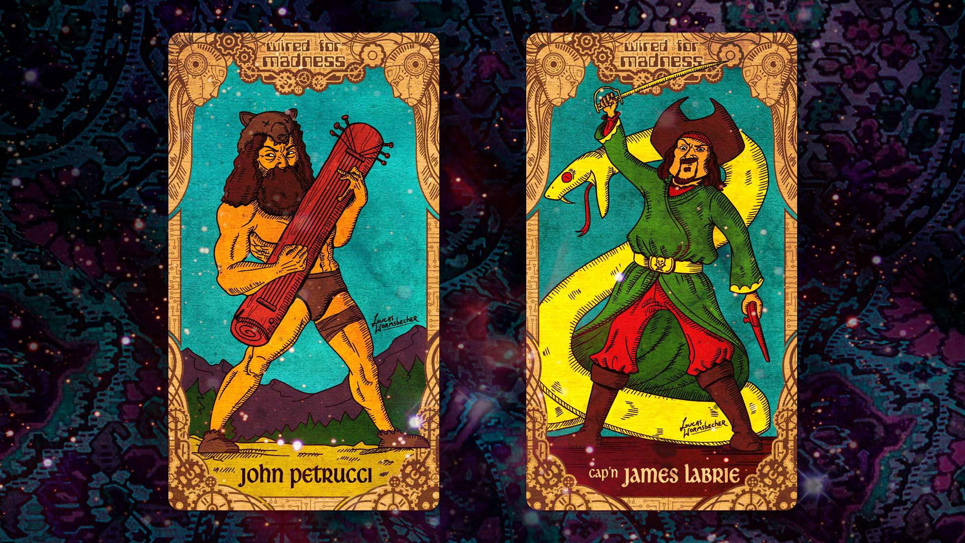 John Petrucci and James LaBrie tarot cards
