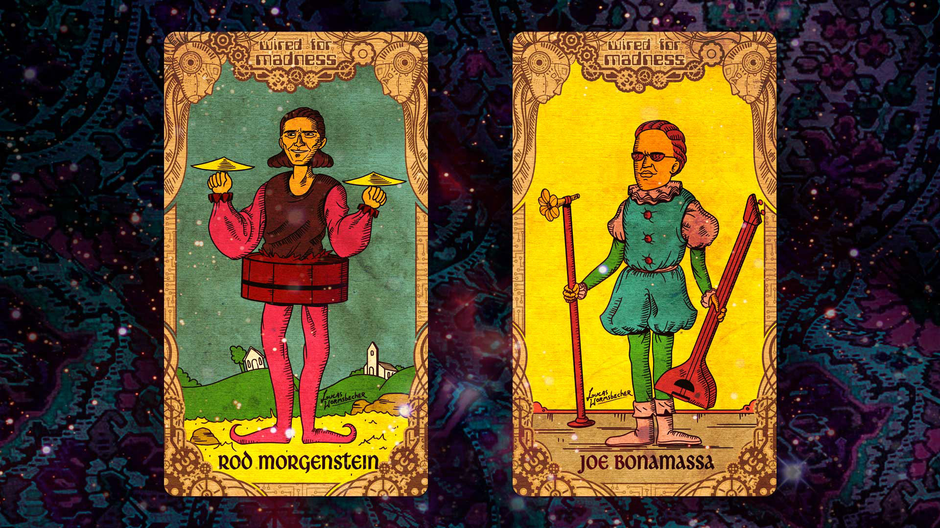 Rod Morgenstein and Joe Bonamassa tarot cards