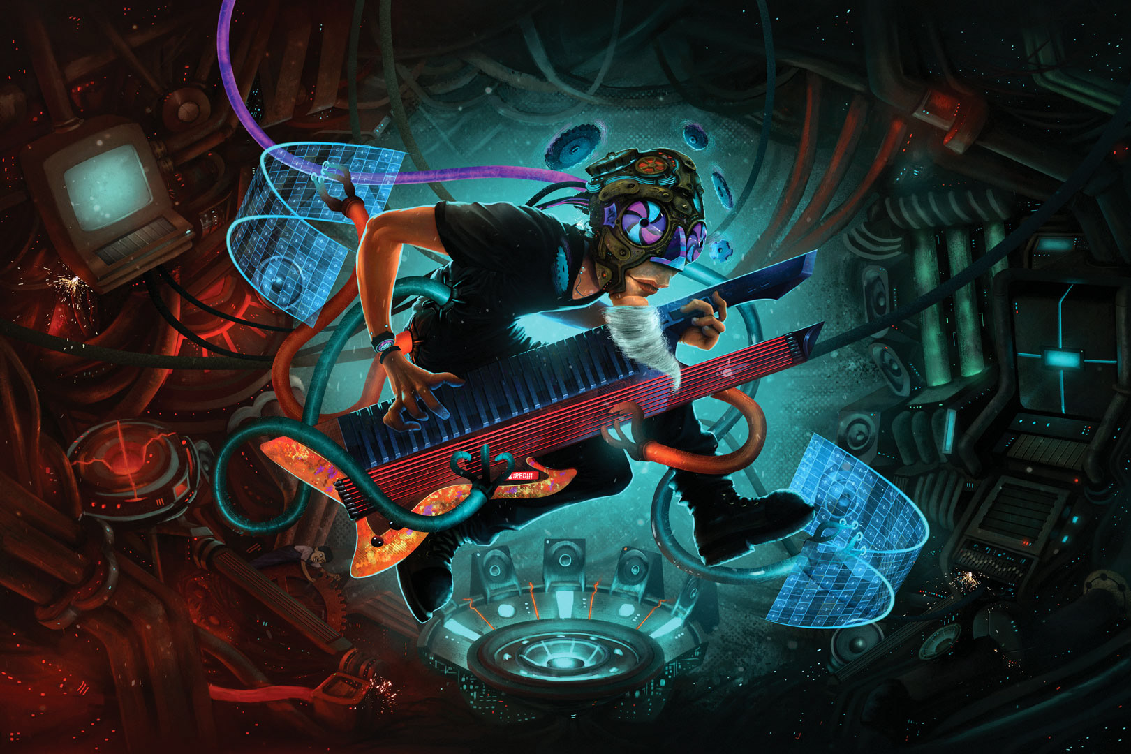 Jordan Rudess Wired for Madness illustration close-up