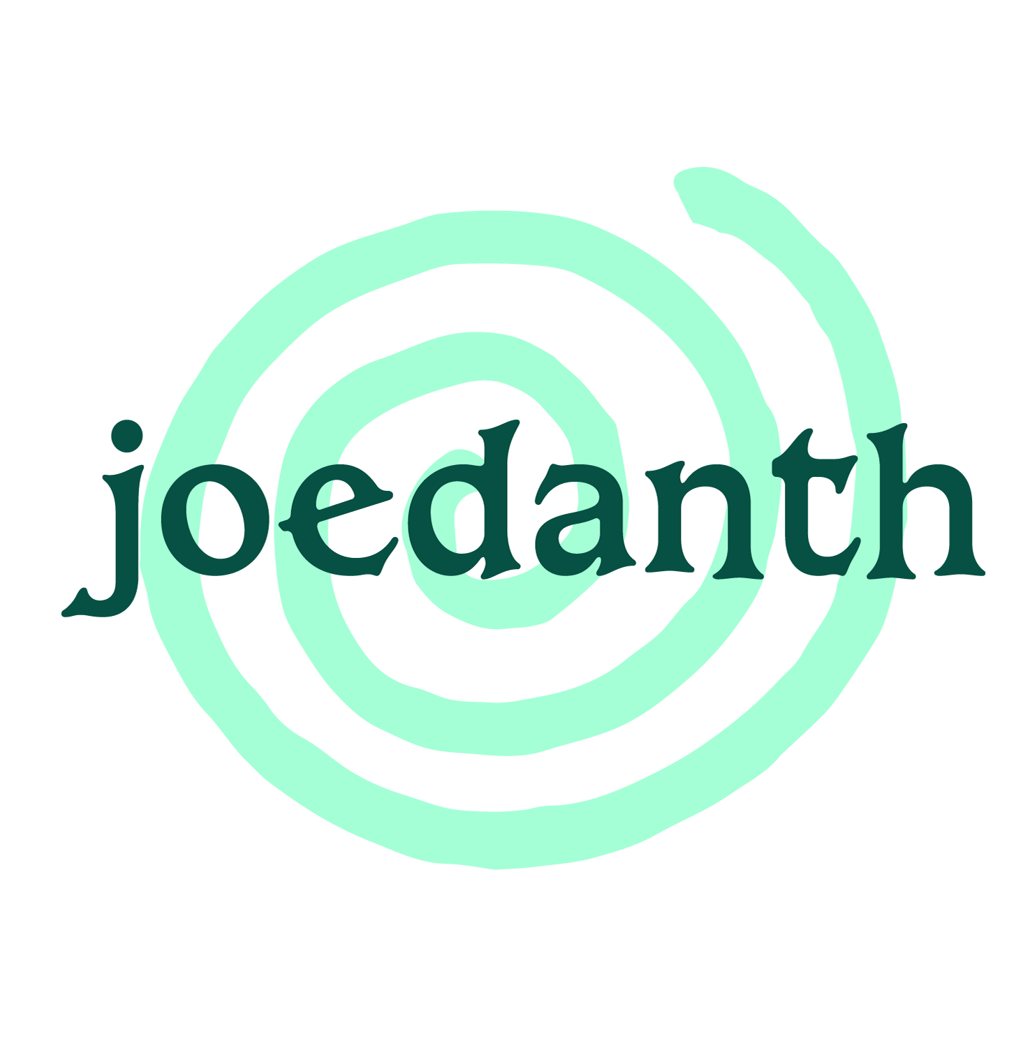 joedanth text over spiral logo
