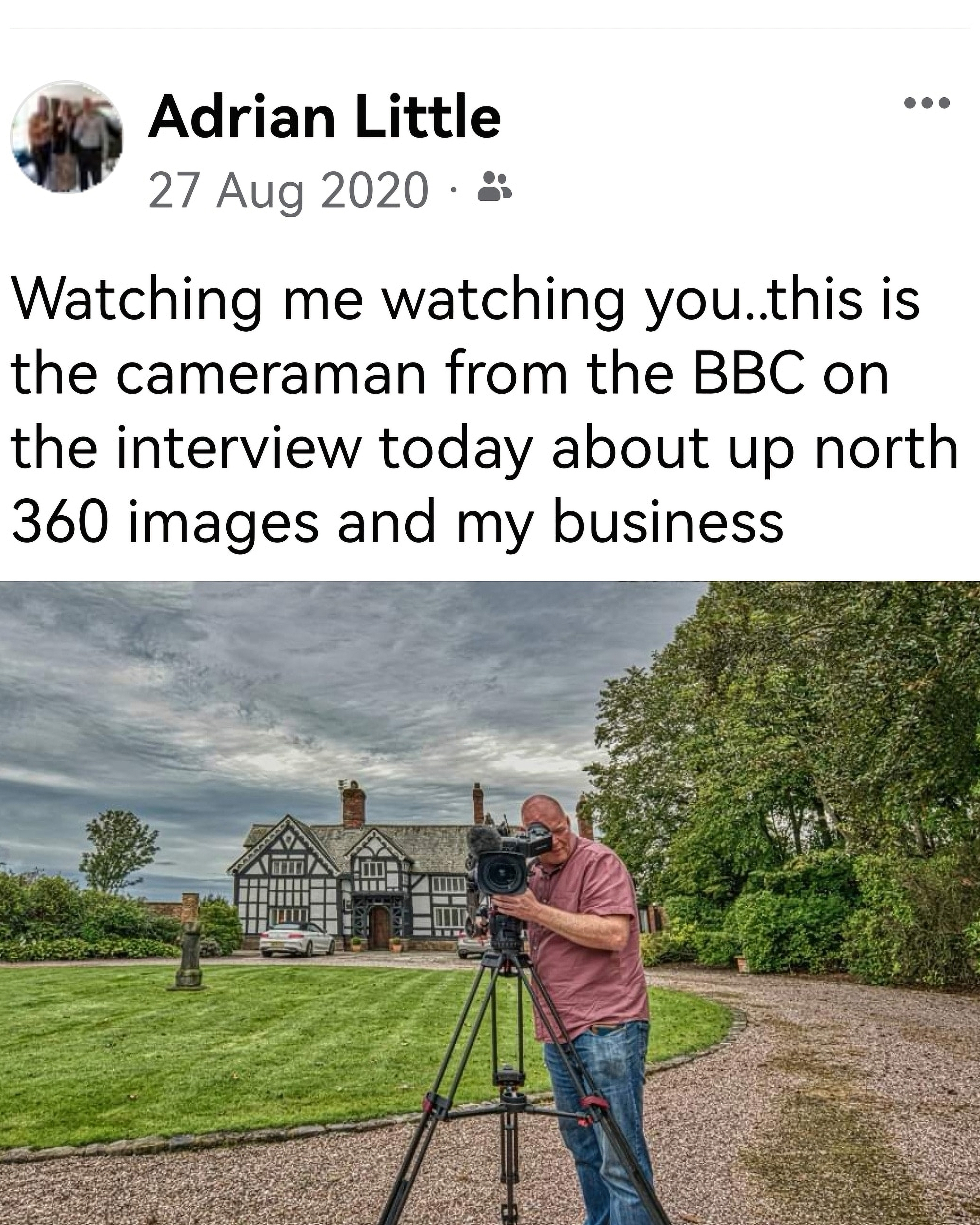 image of the camerman  as i was being filmed for a interview  on the bbc northwest news 