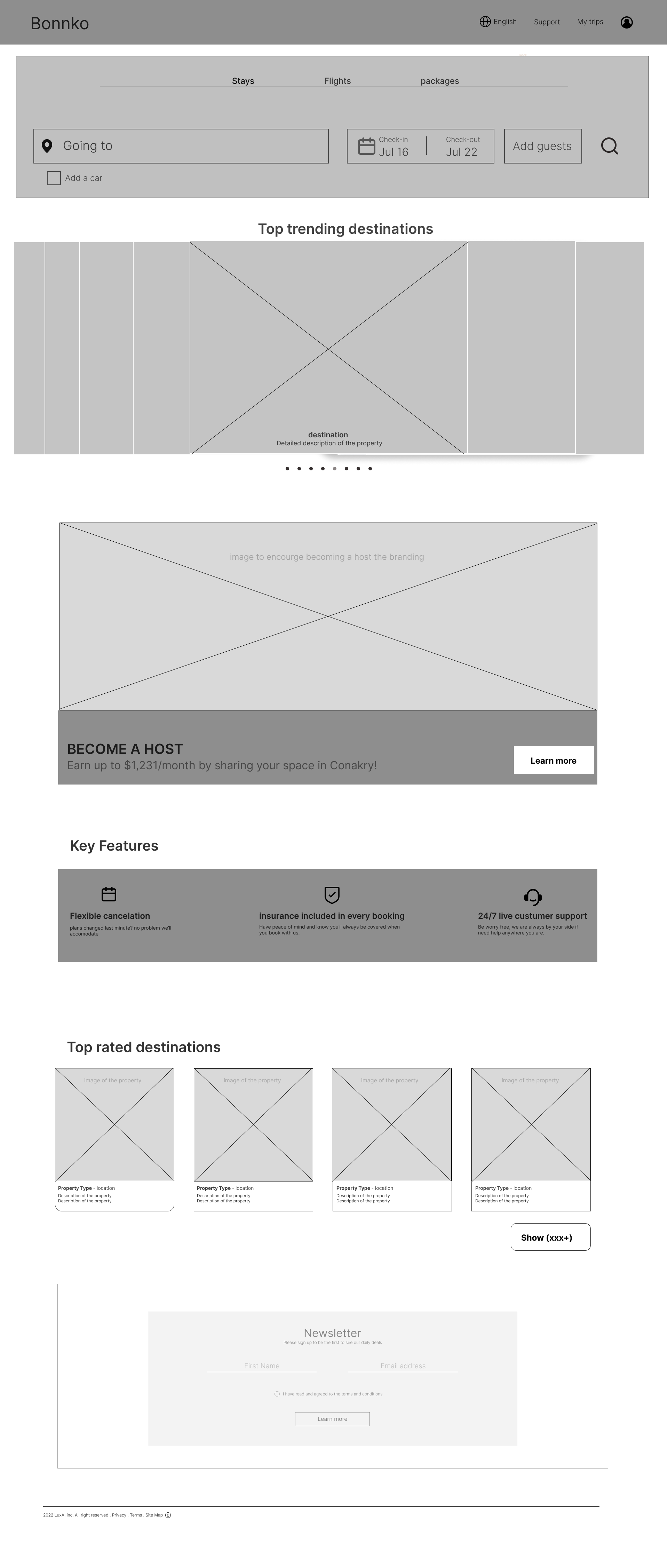 Home page wireframe version 03