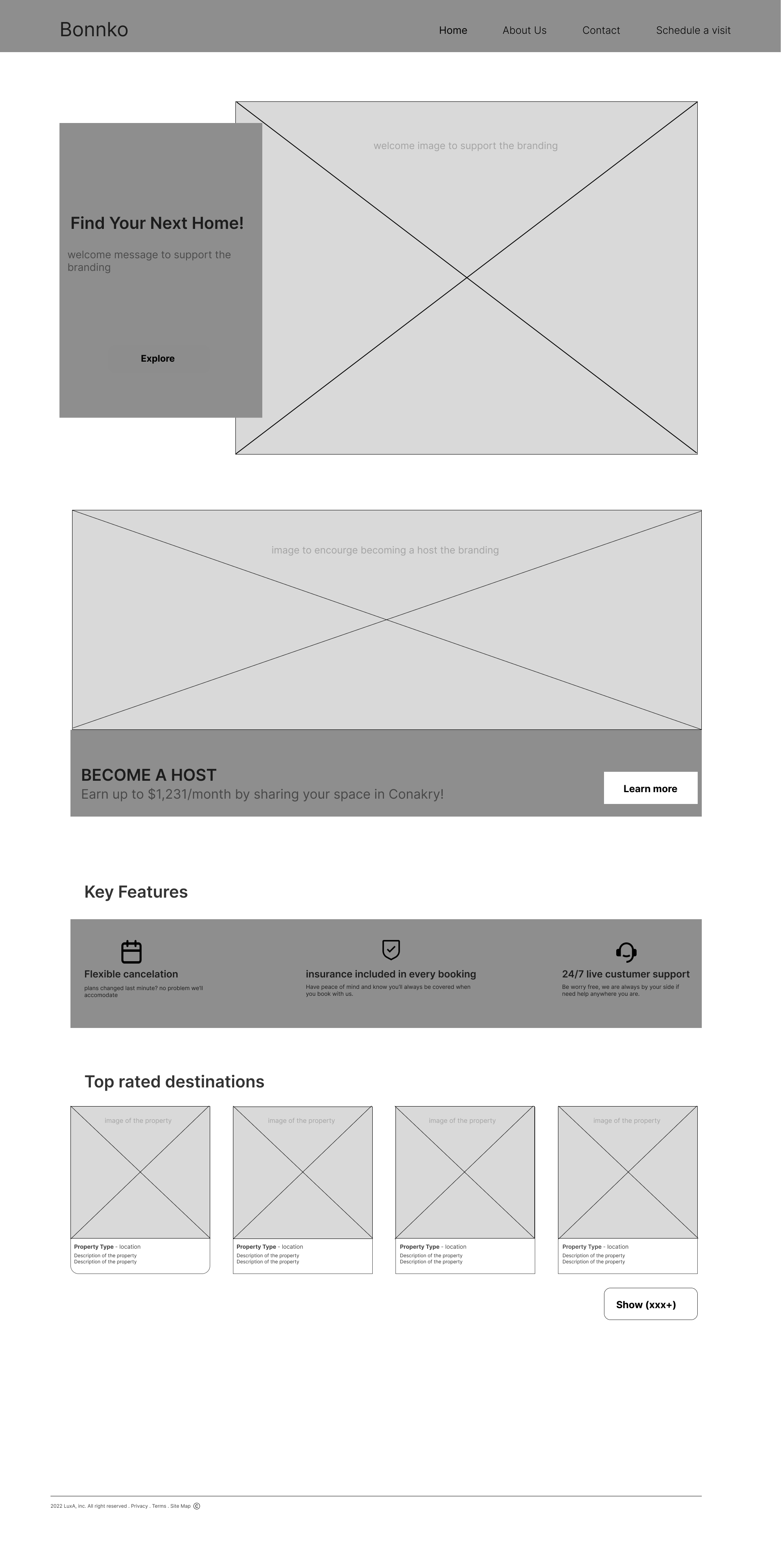 home page wireframe version 01