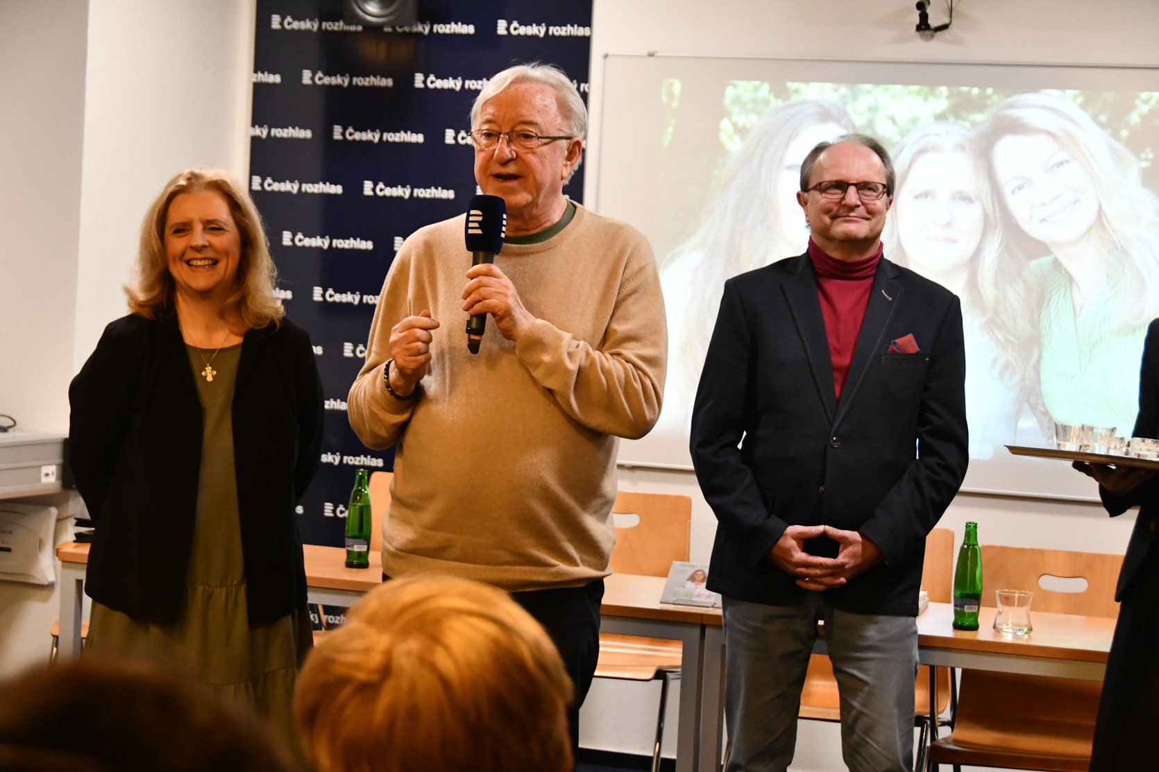 Křest audioknih O květině a Houslový klíč, 2023 S J. Lábusem a vydavatelem P. Mézsárosem