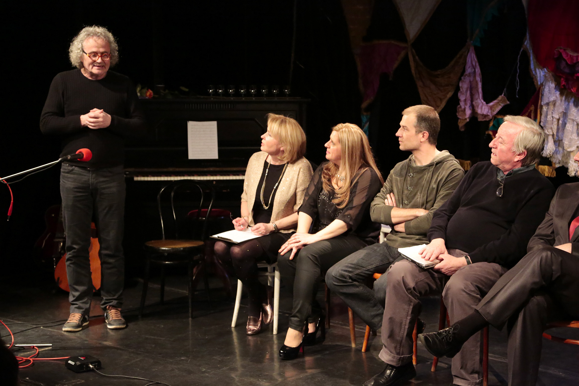 Křest knihy Dopis Cyranovi, Ypsilonka 2015, Jan Jiráň, H.Švejnohová, Z.M., V.Bohdan, J.Lábus