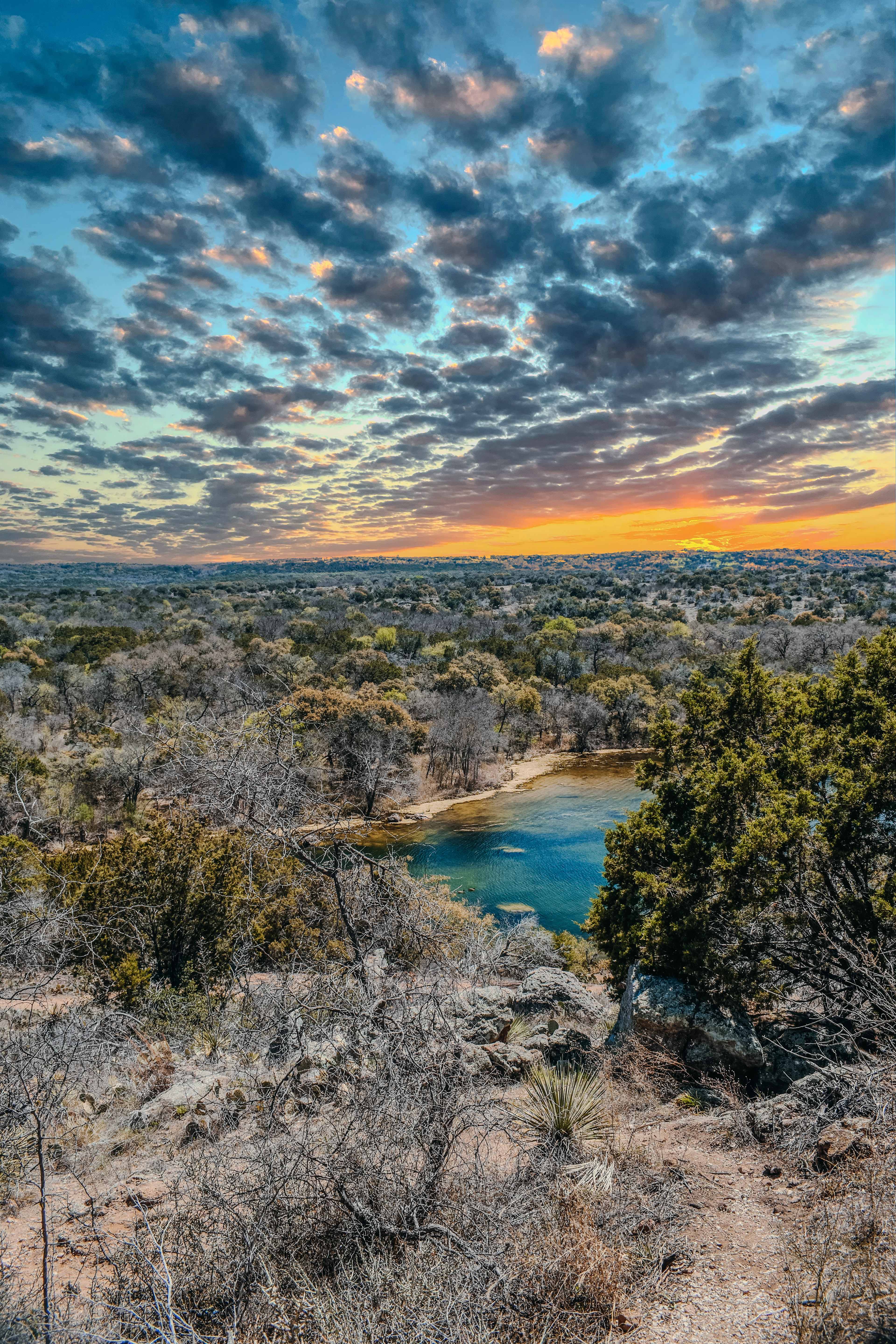 Sunset over the hills in the greater Austin area