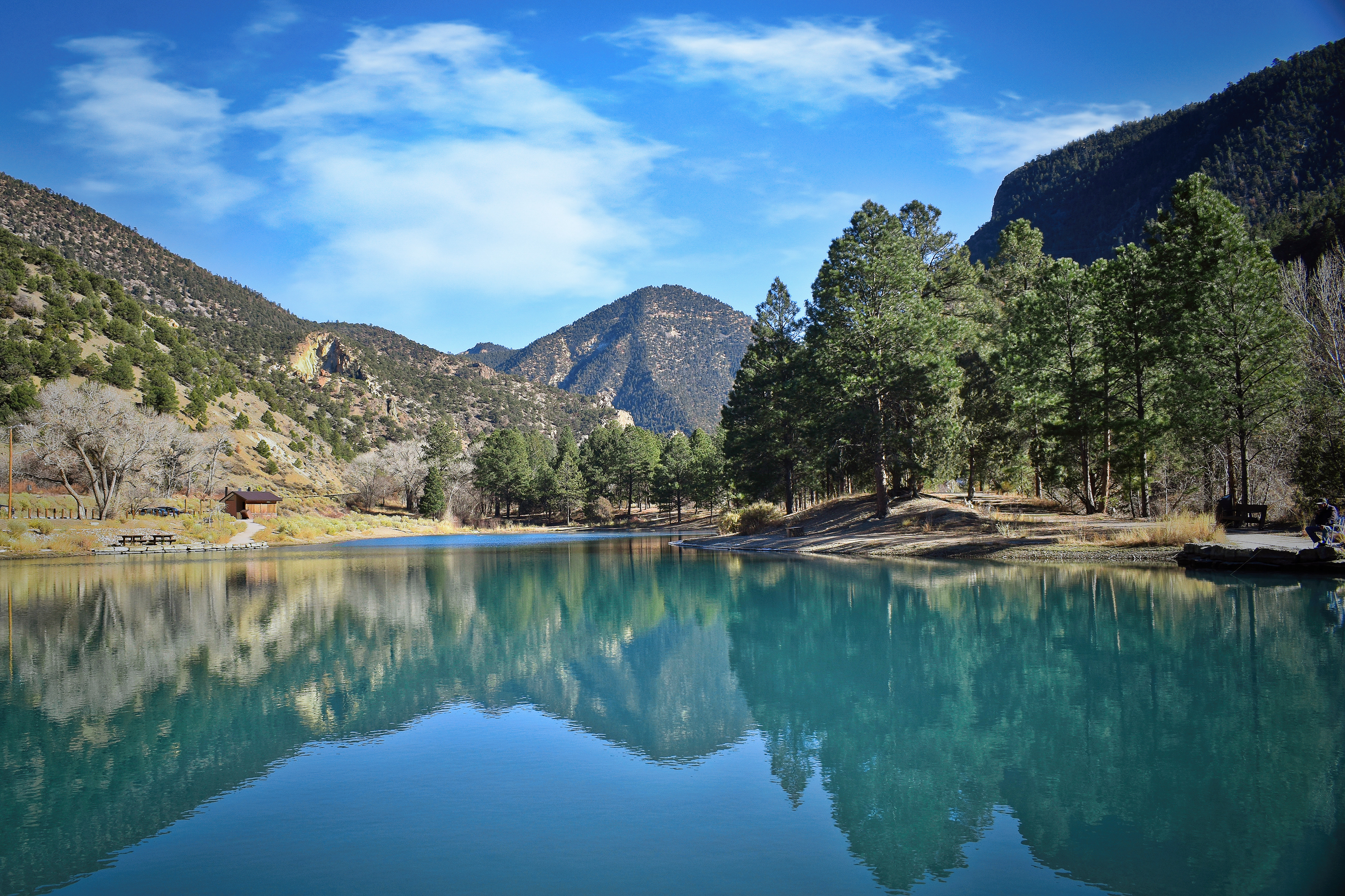 An icy lake in New Mexico
