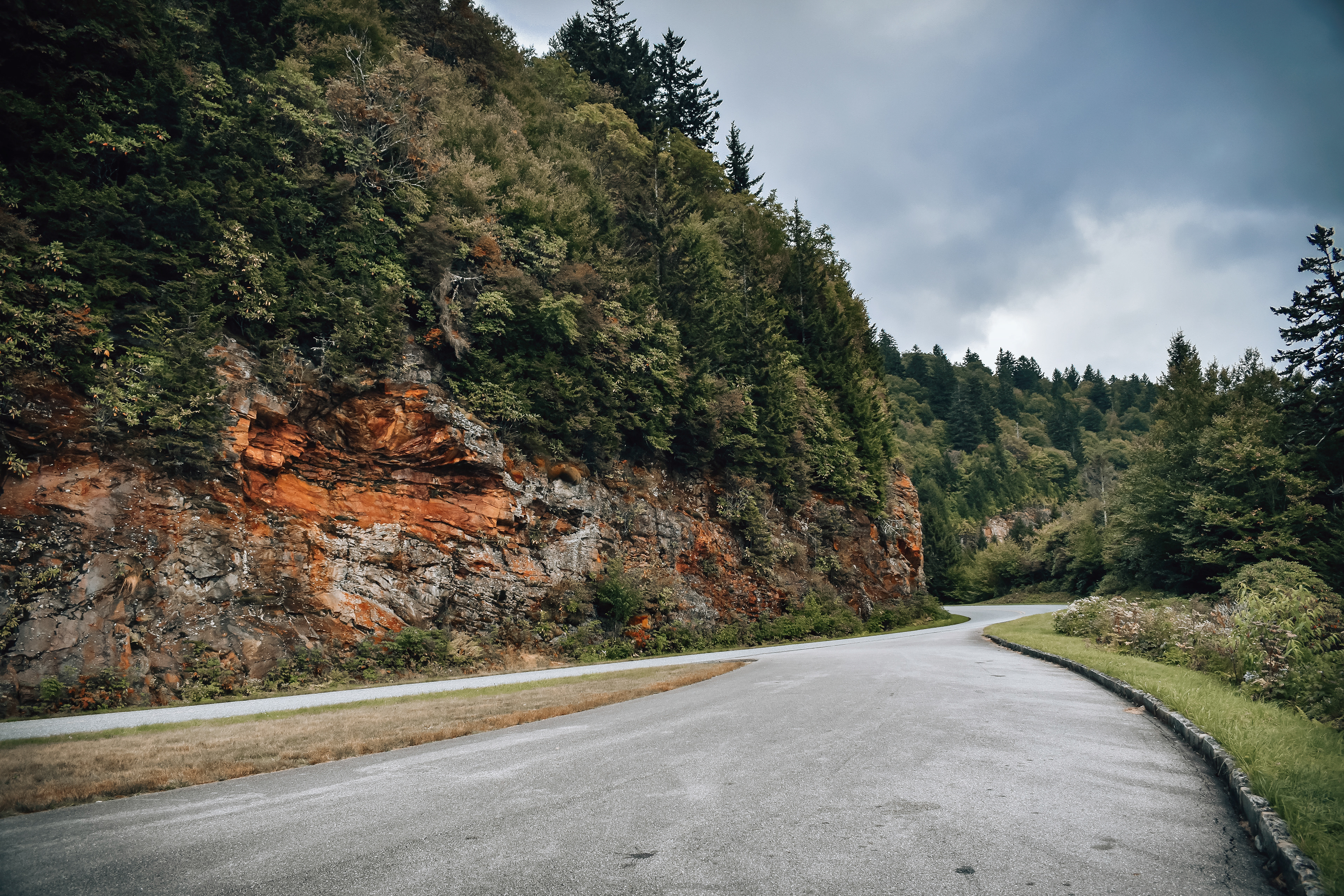 Ruddy Mountainside along a road in the appalachian mountain area