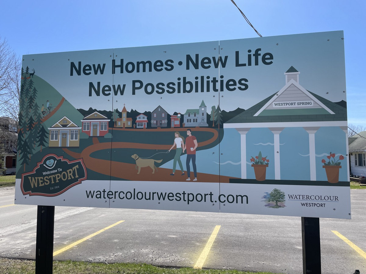 Image of the road sign in Westport, Ontario