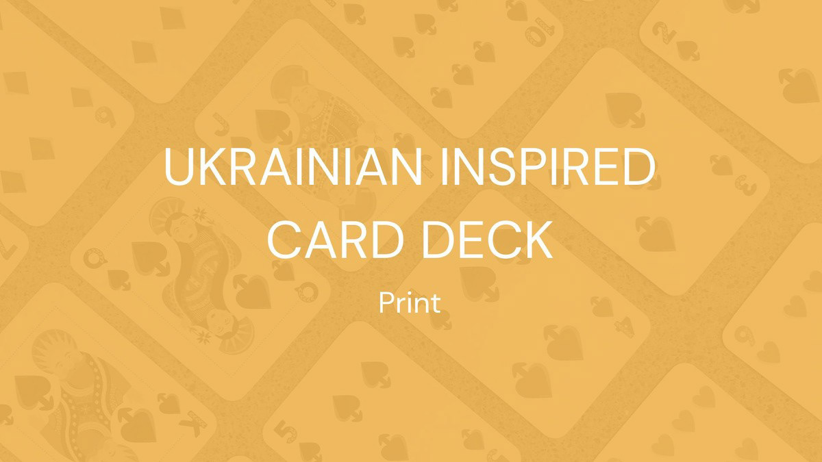Banner image with the text, "Ukrainian Inspired Card Deck"
