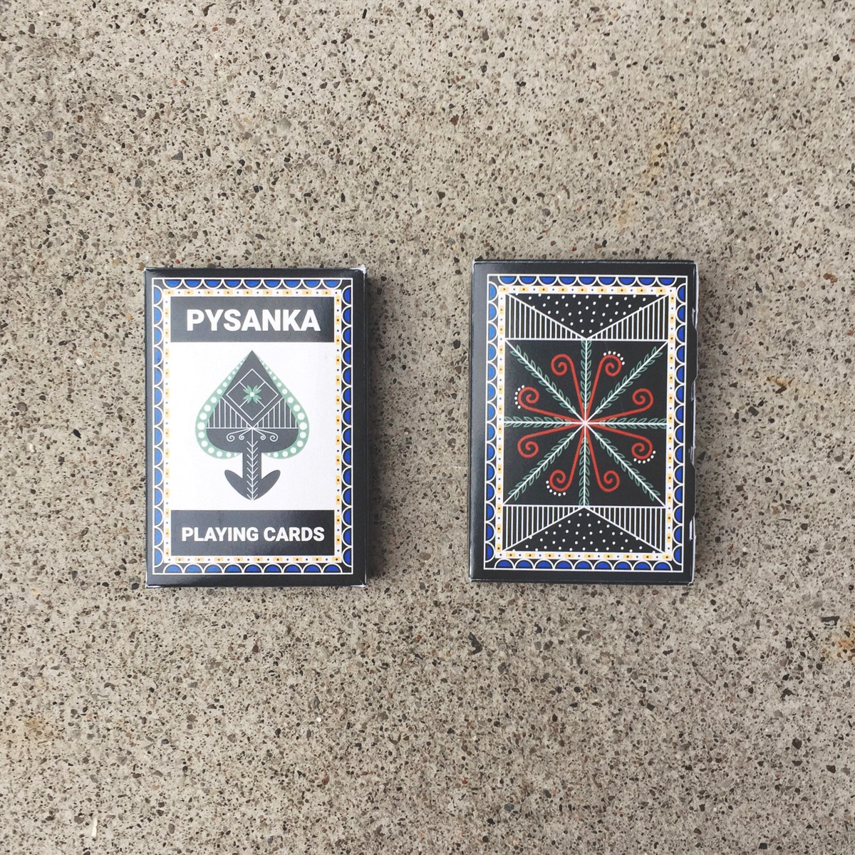 Front and back of card decks