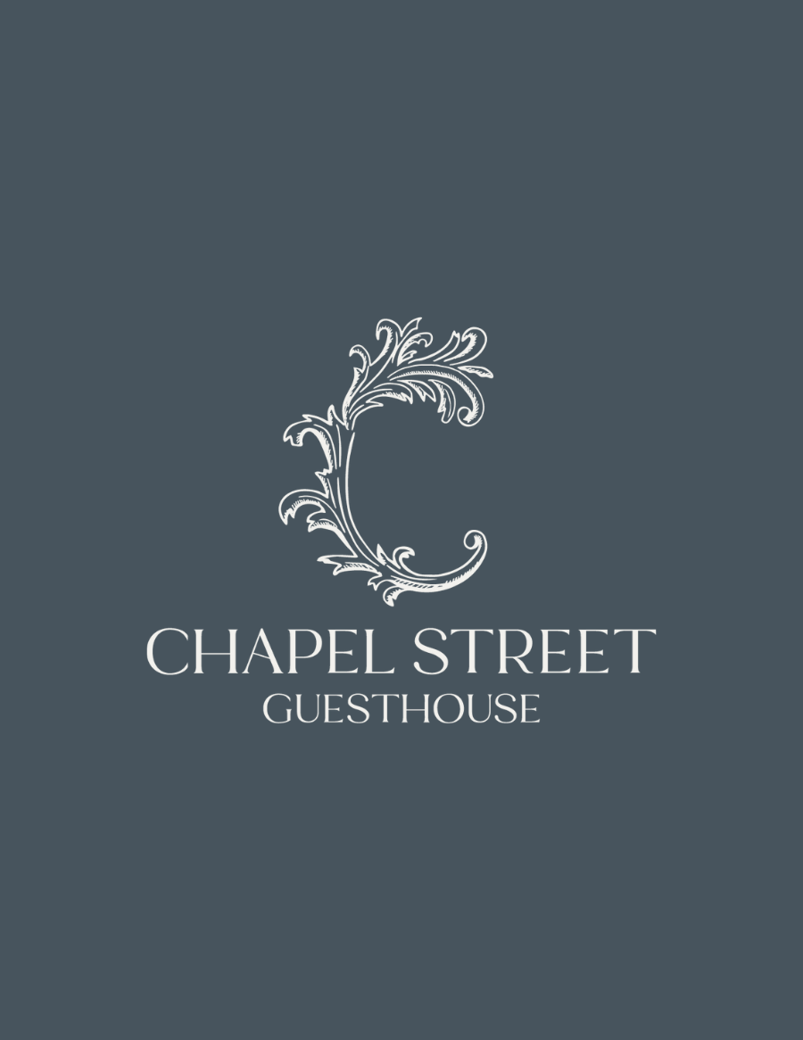 Chapel Street Guesthouse logo on a dark blue background